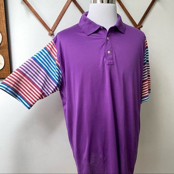 Vintage Vintage 90s Pima Cotton Striped Sleeve Polo Made In USA Size US XL / EU 56 / 4 - 8 Thumbnail
