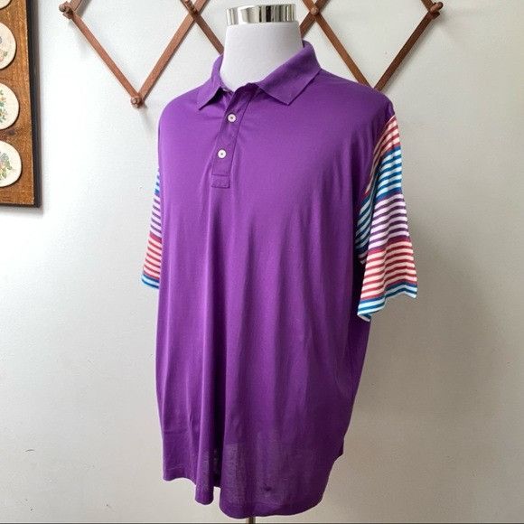 Vintage Vintage 90s Pima Cotton Striped Sleeve Polo Made In USA Size US XL / EU 56 / 4 - 12 Thumbnail