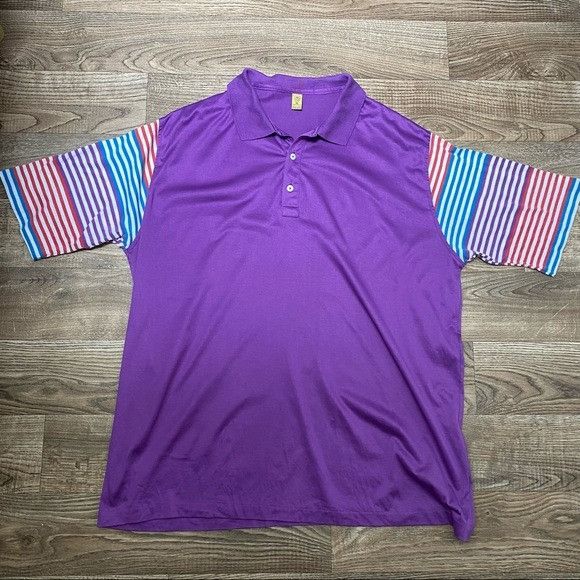 Vintage Vintage 90s Pima Cotton Striped Sleeve Polo Made In USA Size US XL / EU 56 / 4 - 13 Thumbnail