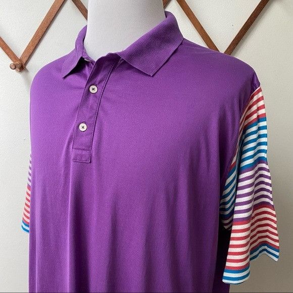 Vintage Vintage 90s Pima Cotton Striped Sleeve Polo Made In USA Size US XL / EU 56 / 4 - 6 Thumbnail