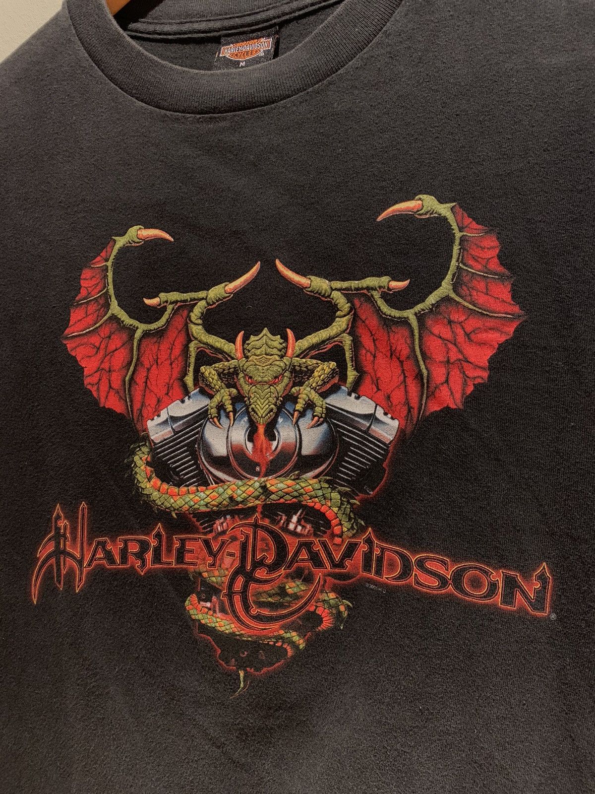 Harley Davidson × Vintage *RARE* Vintage Harley Davidson Dragon USA-Made T-Shirt - M Size US M / EU 48-50 / 2 - 3 Thumbnail