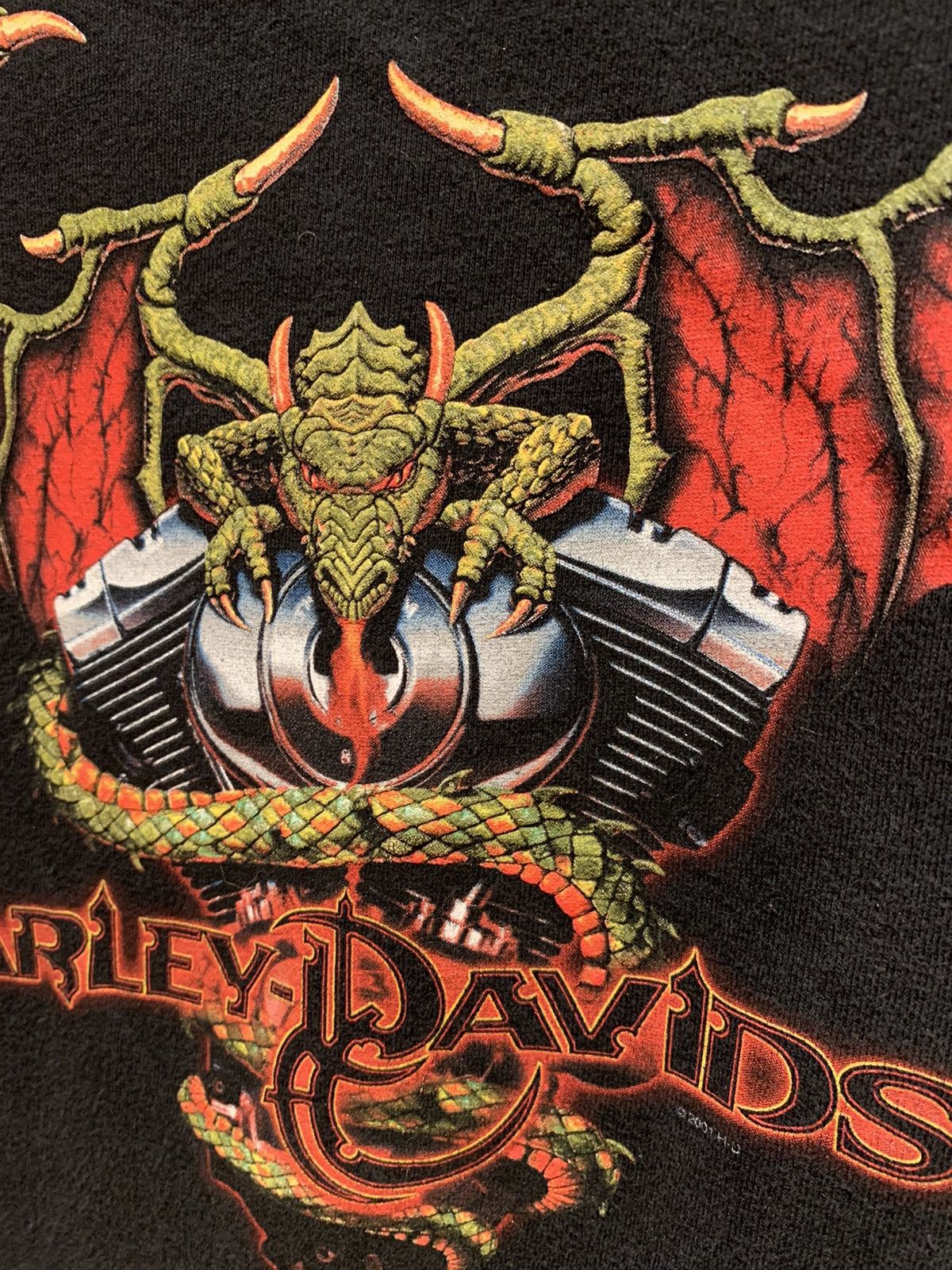 Harley Davidson × Vintage *RARE* Vintage Harley Davidson Dragon USA-Made T-Shirt - M Size US M / EU 48-50 / 2 - 5 Thumbnail