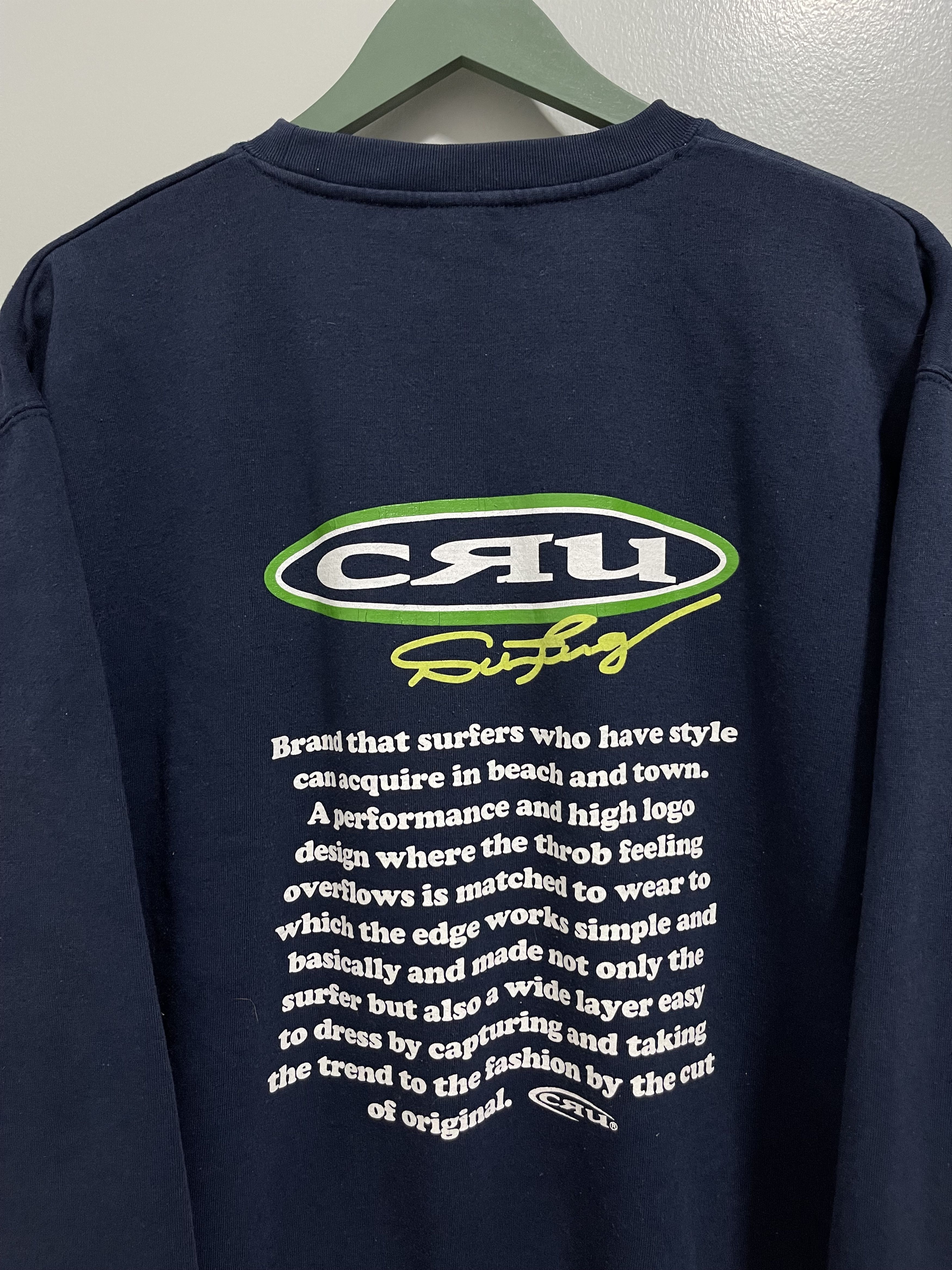 Japanese Brand × Vintage Vintage CRU Surfing Poem Crewneck Sweatshirt Size US L / EU 52-54 / 3 - 3 Thumbnail