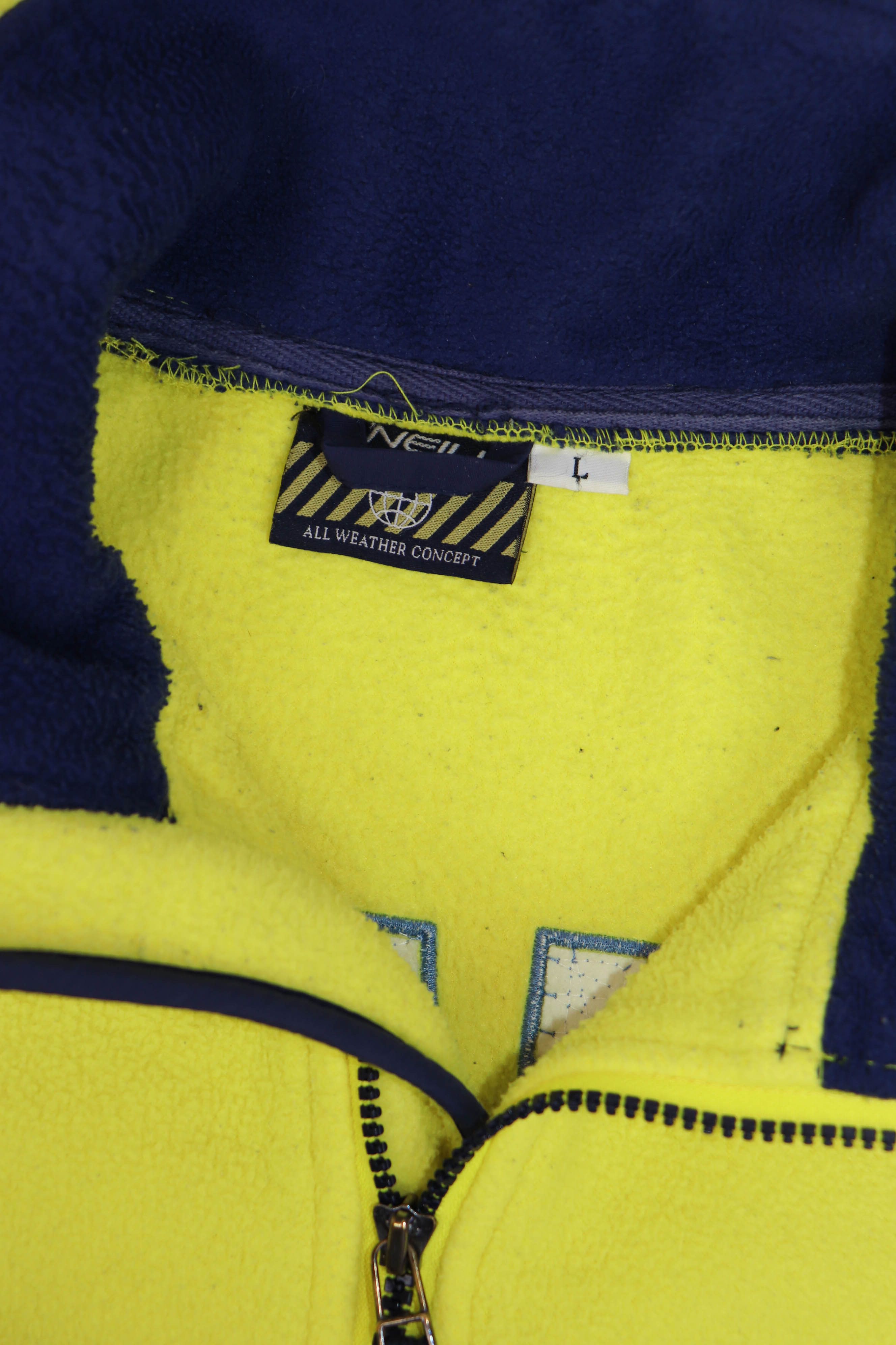 O'Neill Vintage O'NEILL Santa Cruz Yellow 1/3 Zip Fleece Pullover Size US L / EU 52-54 / 3 - 8 Thumbnail