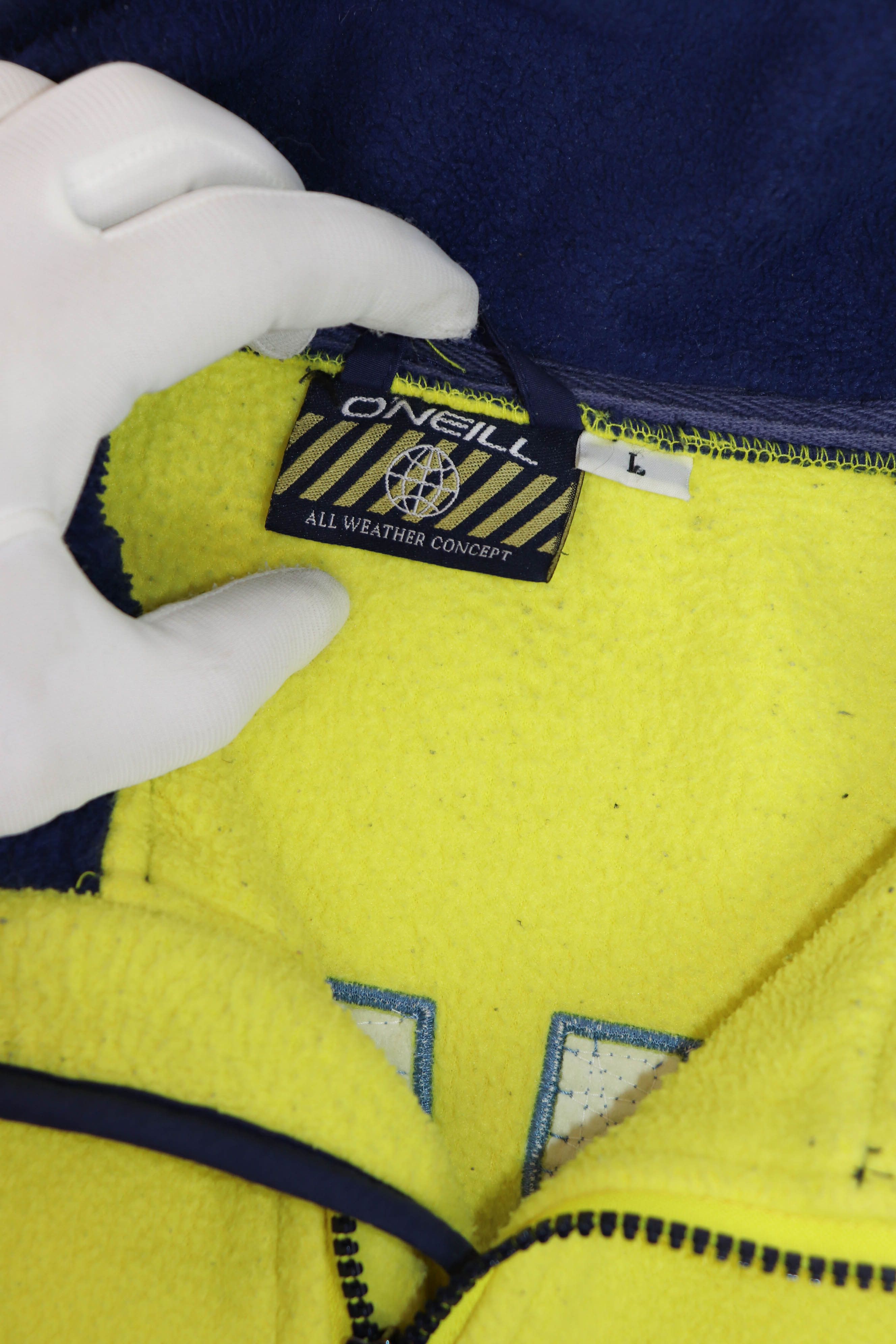 O'Neill Vintage O'NEILL Santa Cruz Yellow 1/3 Zip Fleece Pullover Size US L / EU 52-54 / 3 - 9 Thumbnail