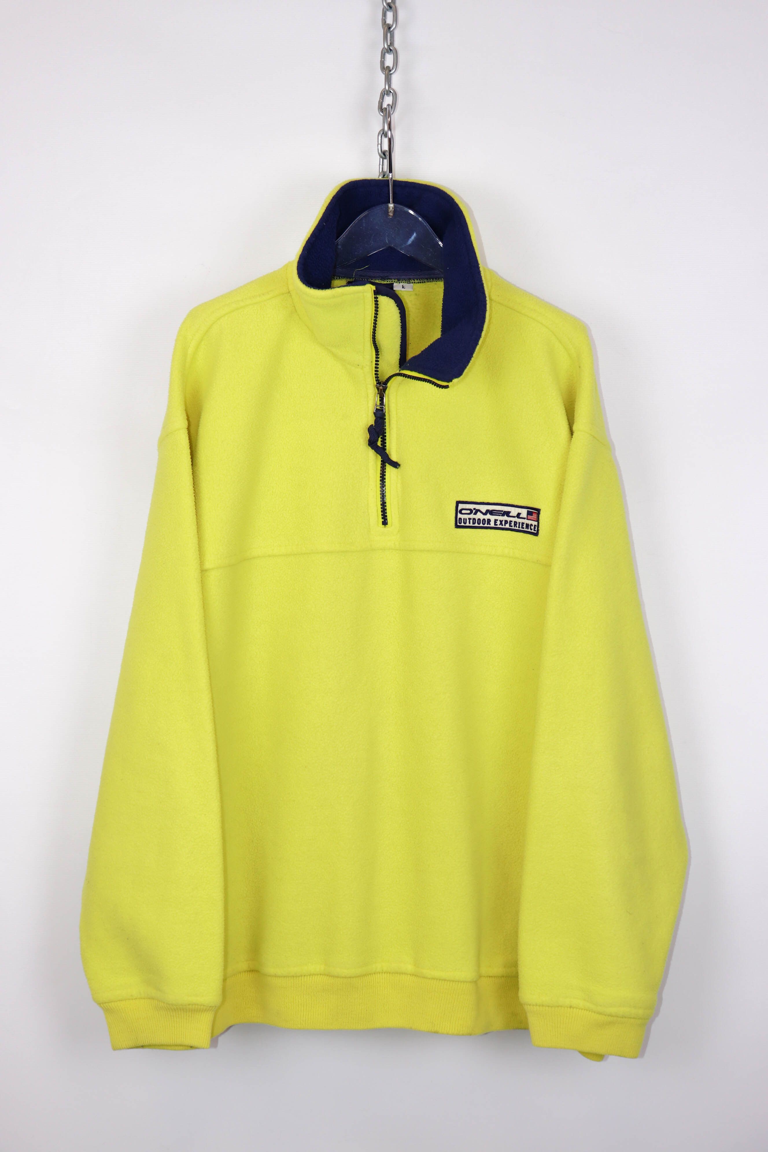 O'Neill Vintage O'NEILL Santa Cruz Yellow 1/3 Zip Fleece Pullover Size US L / EU 52-54 / 3 - 2 Thumbnail