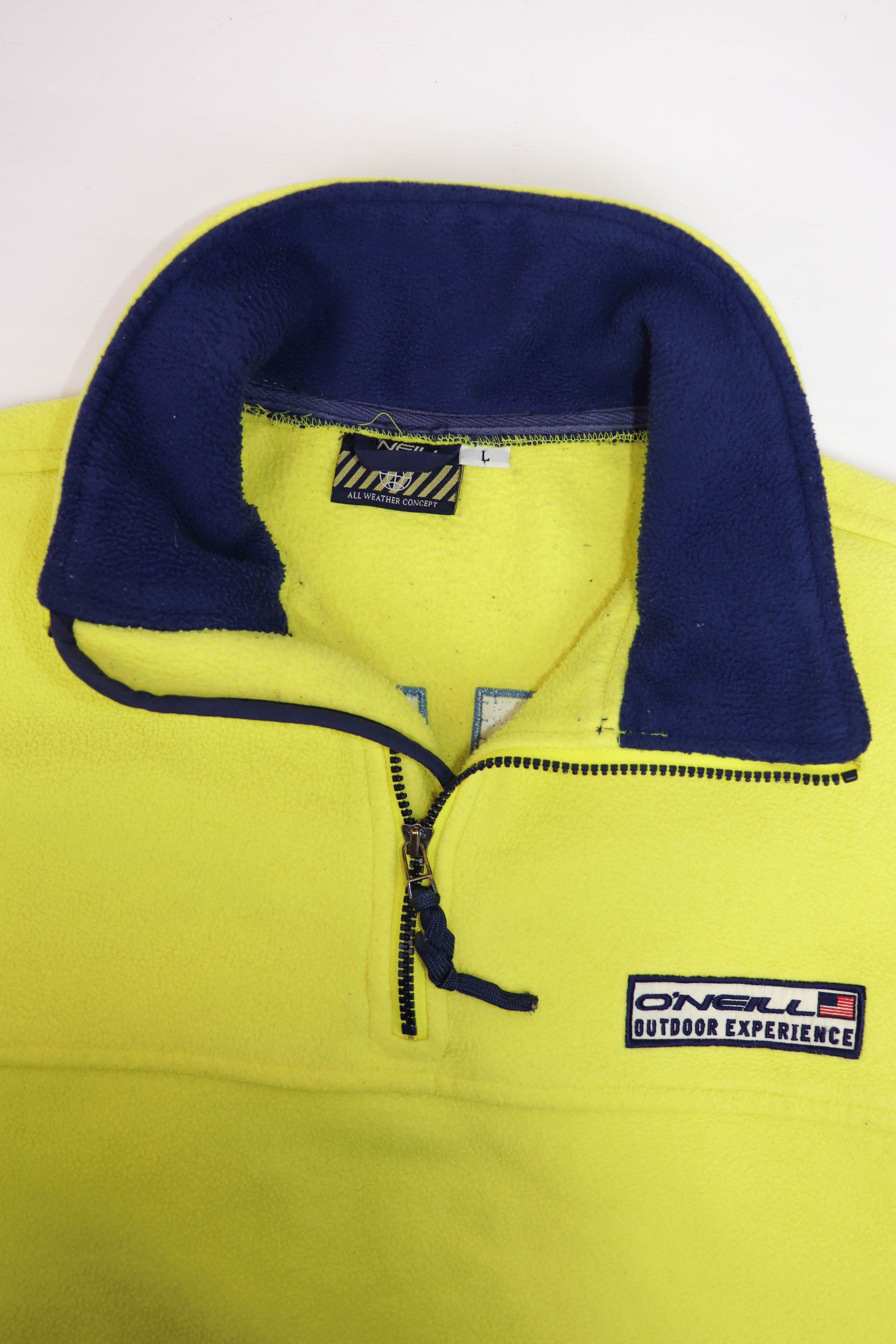 O'Neill Vintage O'NEILL Santa Cruz Yellow 1/3 Zip Fleece Pullover Size US L / EU 52-54 / 3 - 7 Thumbnail