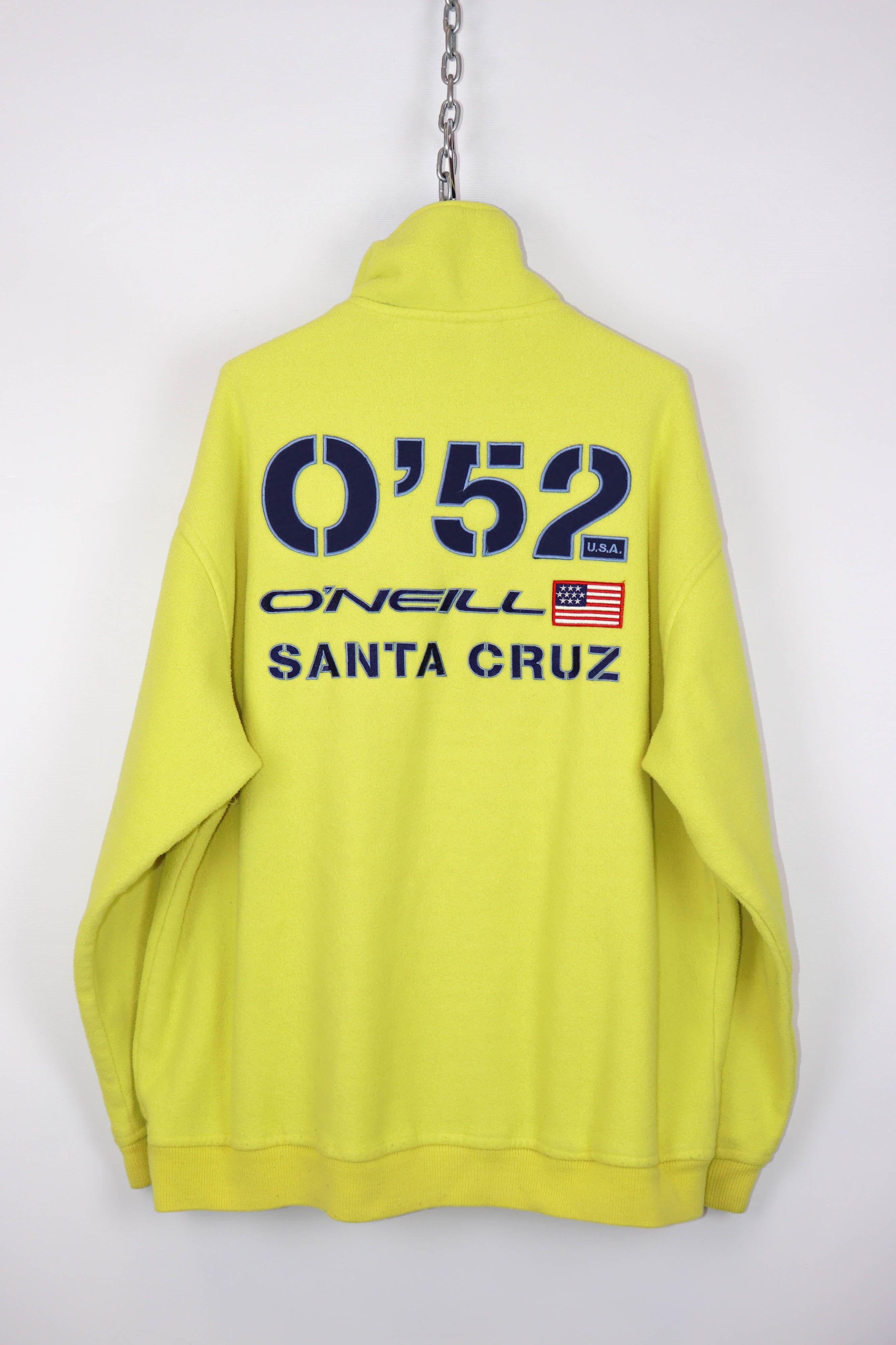 O'Neill Vintage O'NEILL Santa Cruz Yellow 1/3 Zip Fleece Pullover Size US L / EU 52-54 / 3 - 1 Thumbnail