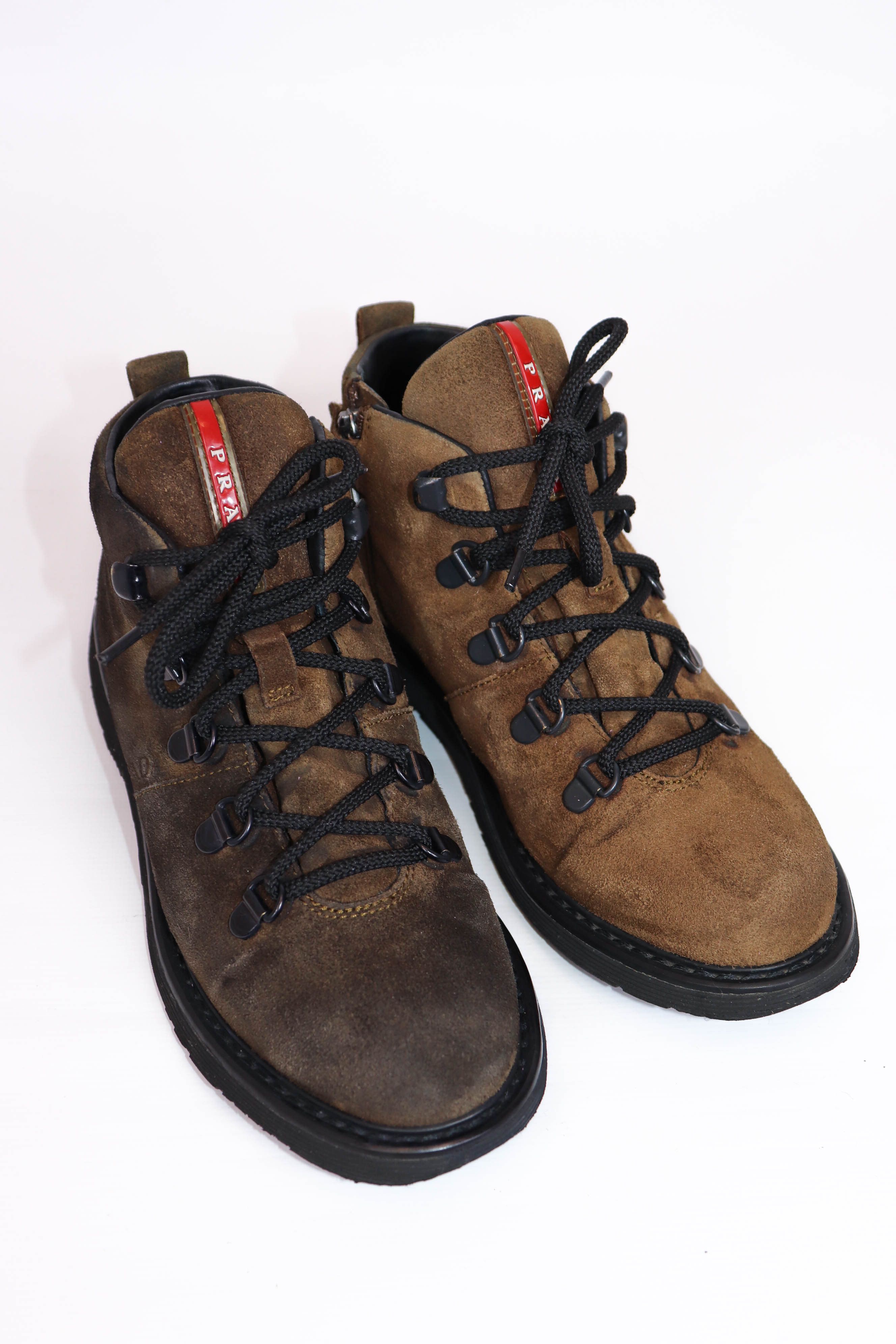 Prada Prada Vintage 0T 0545 Women’s Faded Brown Suede Boots Size US 4 / IT 34 - 6 Thumbnail