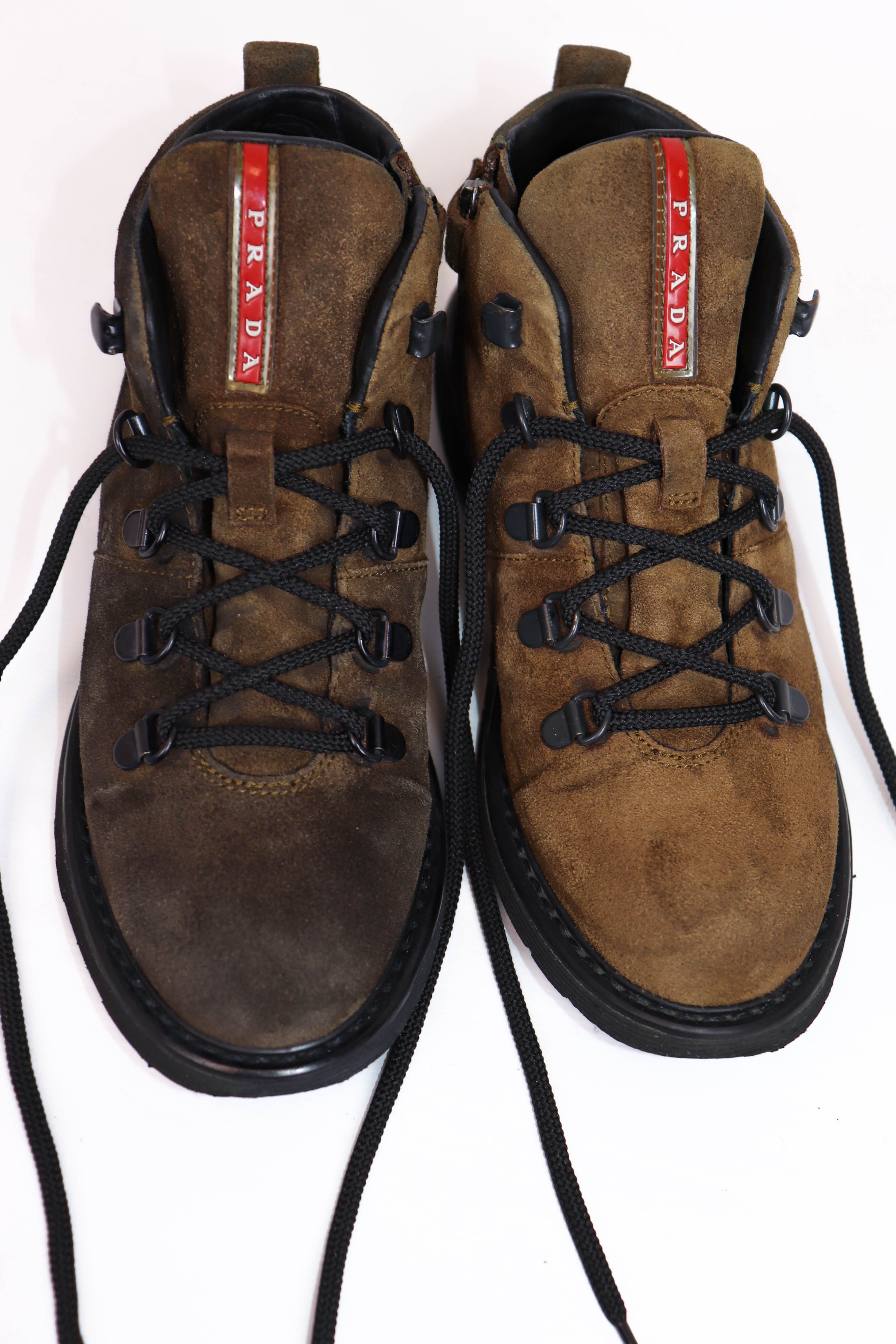 Prada Prada Vintage 0T 0545 Women’s Faded Brown Suede Boots Size US 4 / IT 34 - 8 Thumbnail