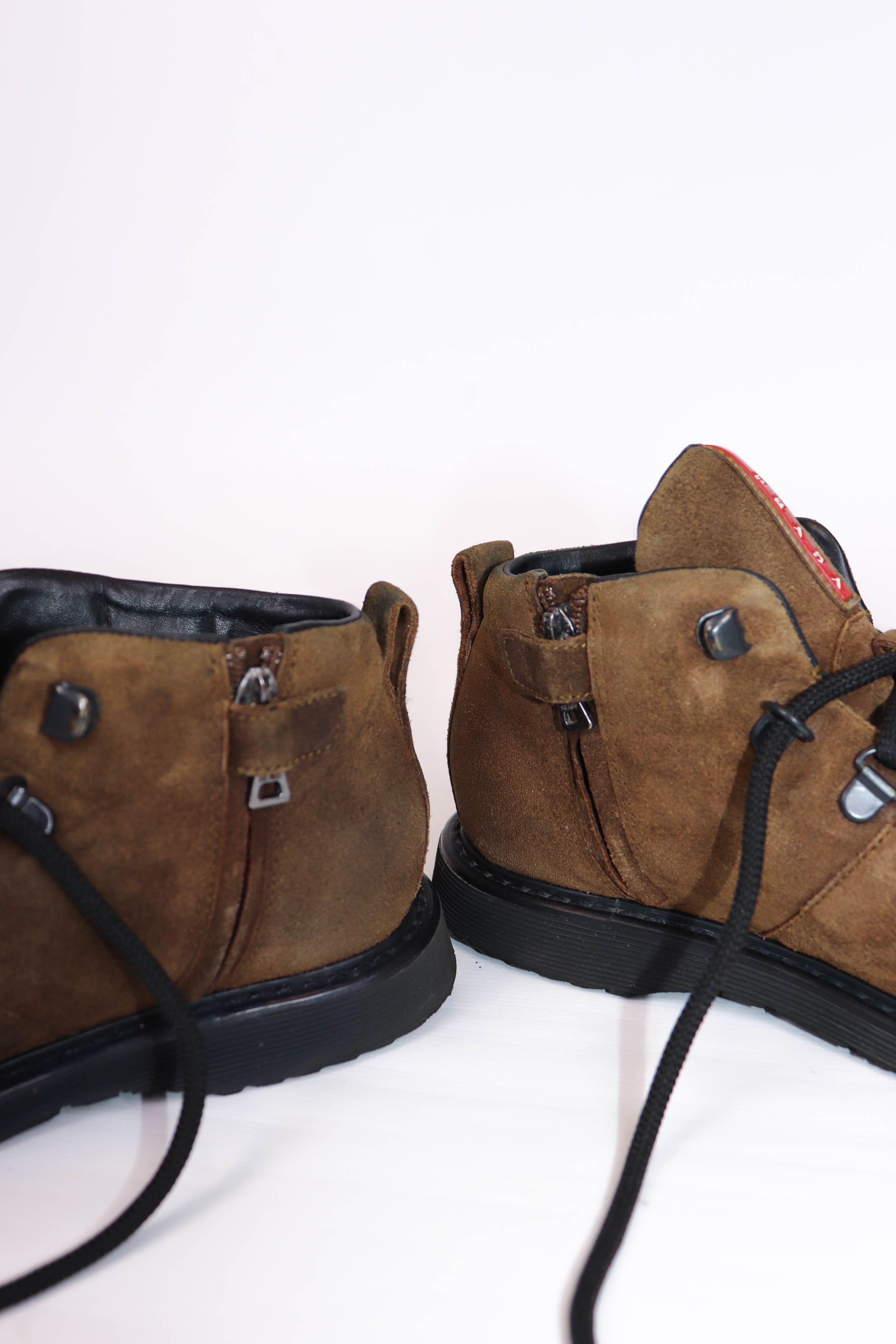 Prada Prada Vintage 0T 0545 Women’s Faded Brown Suede Boots Size US 4 / IT 34 - 9 Thumbnail