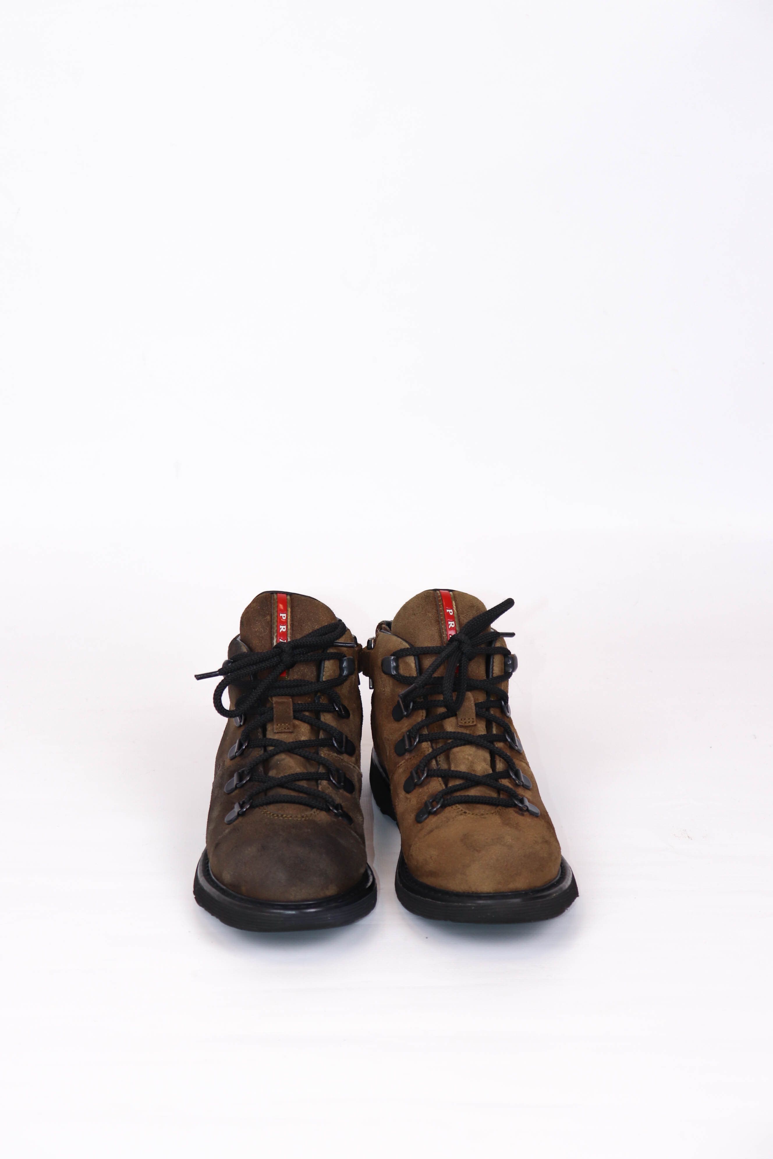 Prada Prada Vintage 0T 0545 Women’s Faded Brown Suede Boots Size US 4 / IT 34 - 2 Thumbnail