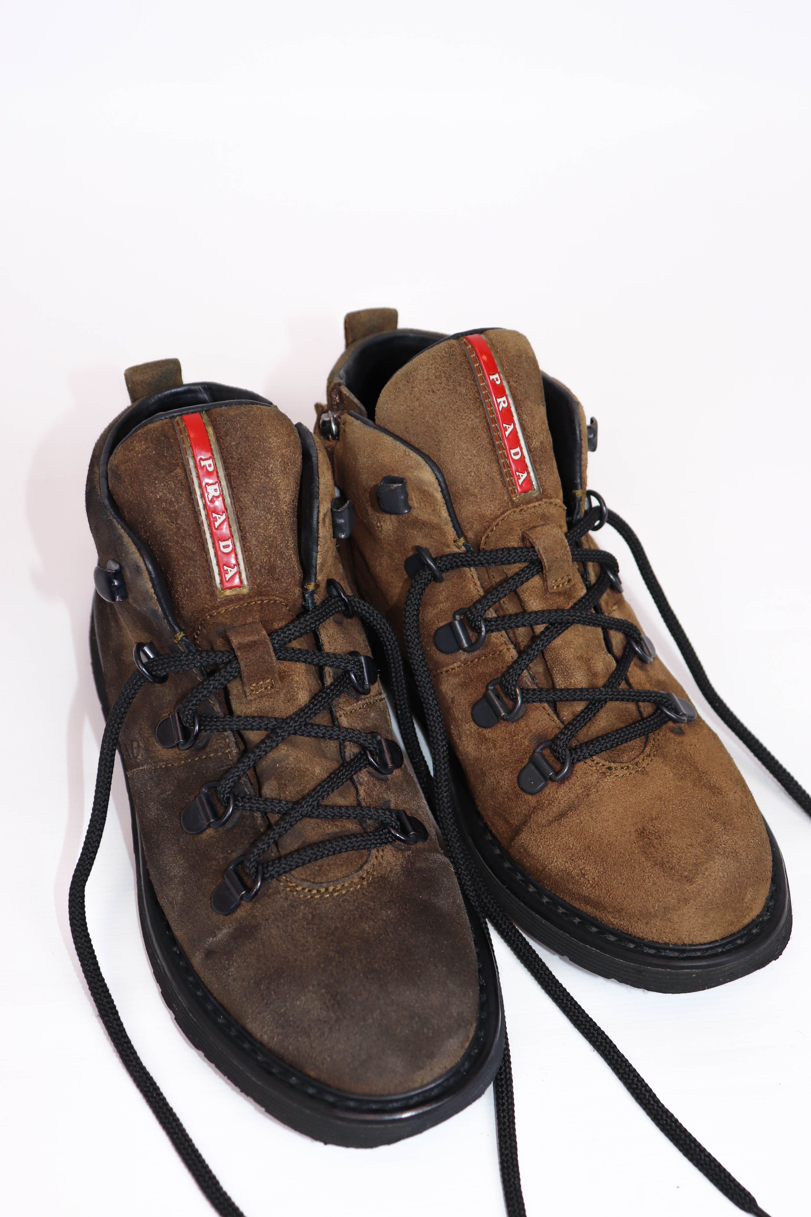Prada Prada Vintage 0T 0545 Women’s Faded Brown Suede Boots Size US 4 / IT 34 - 7 Thumbnail