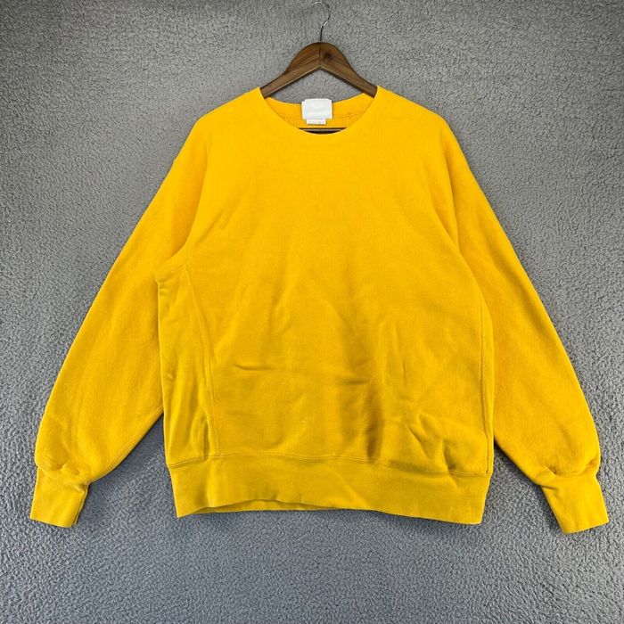 Lee Vintage Cross Grain Sweater Mens Extra Large Yellow Blank Crewneck ...