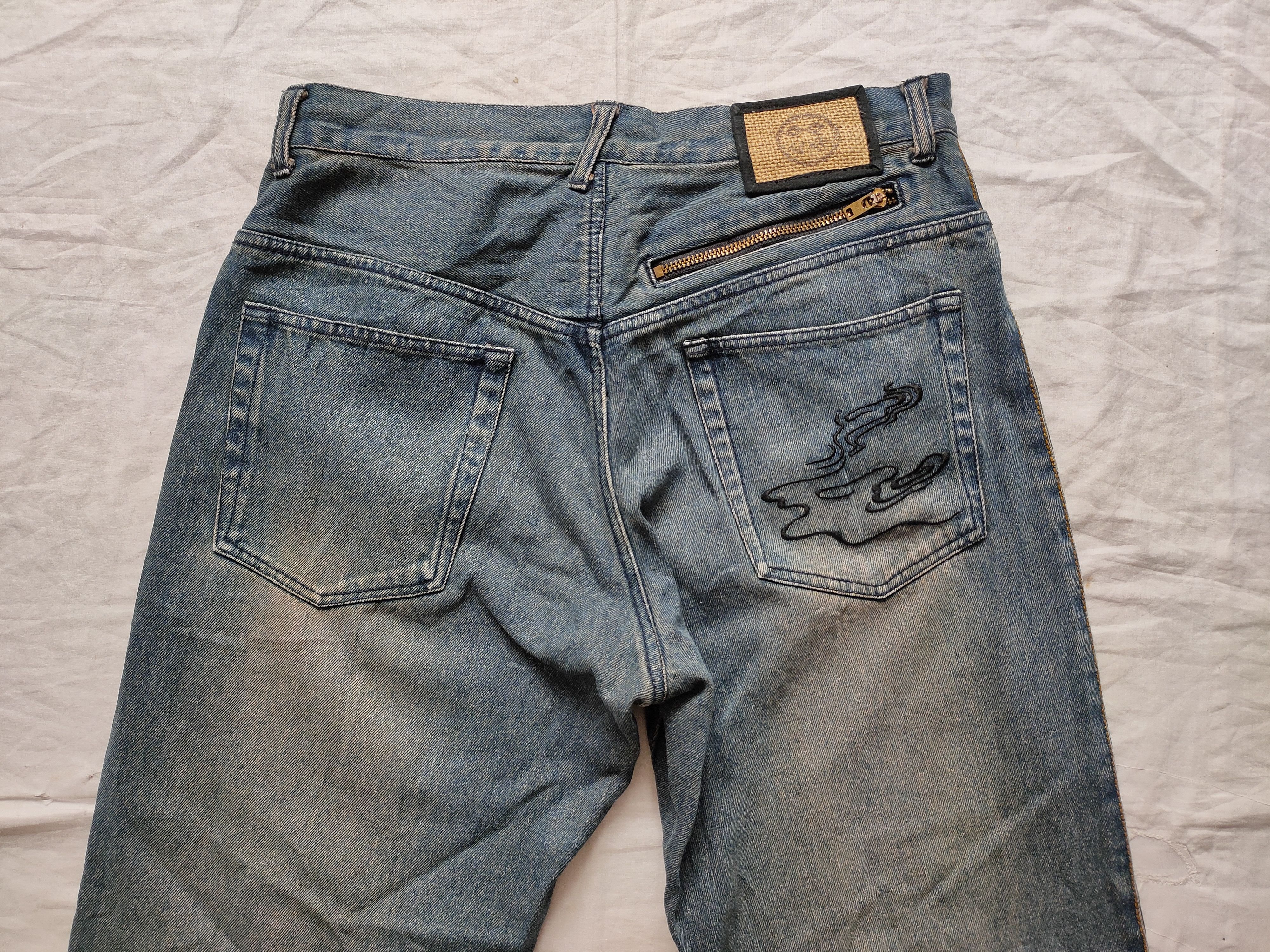 PPFM PPFM Fish Koi Embroidery Jeans Distress Jeans Size US 32 / EU 48 - 5 Thumbnail