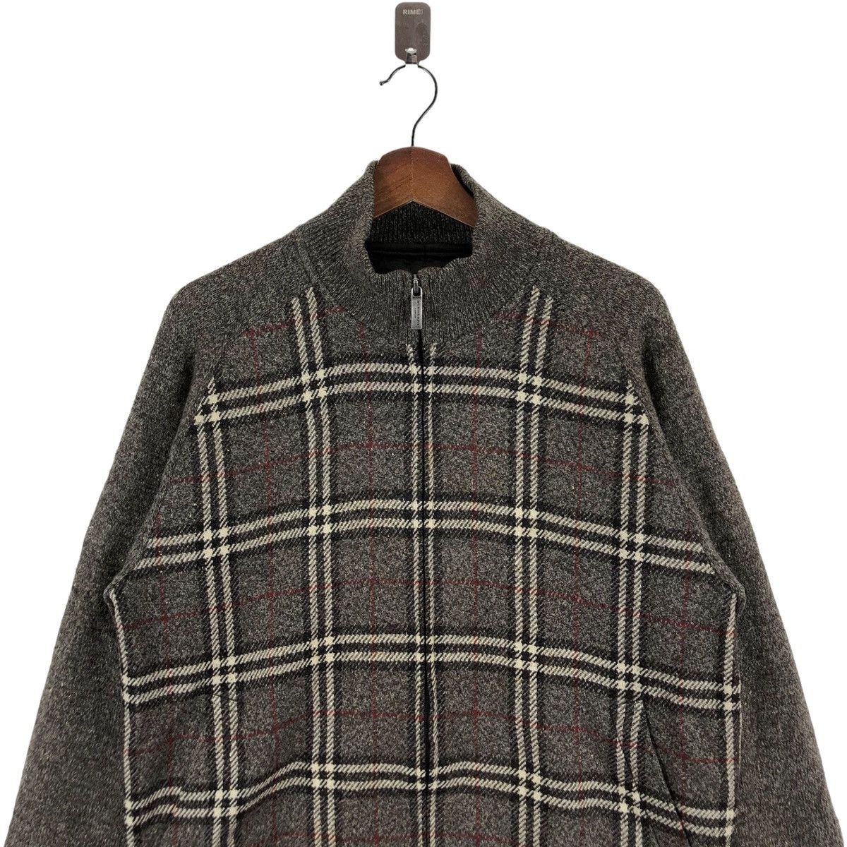 Burberry VINRAGE BURBERRY OF LONDON NOVA CHECK WOOL KNIT JACKET Size US L / EU 52-54 / 3 - 4 Thumbnail