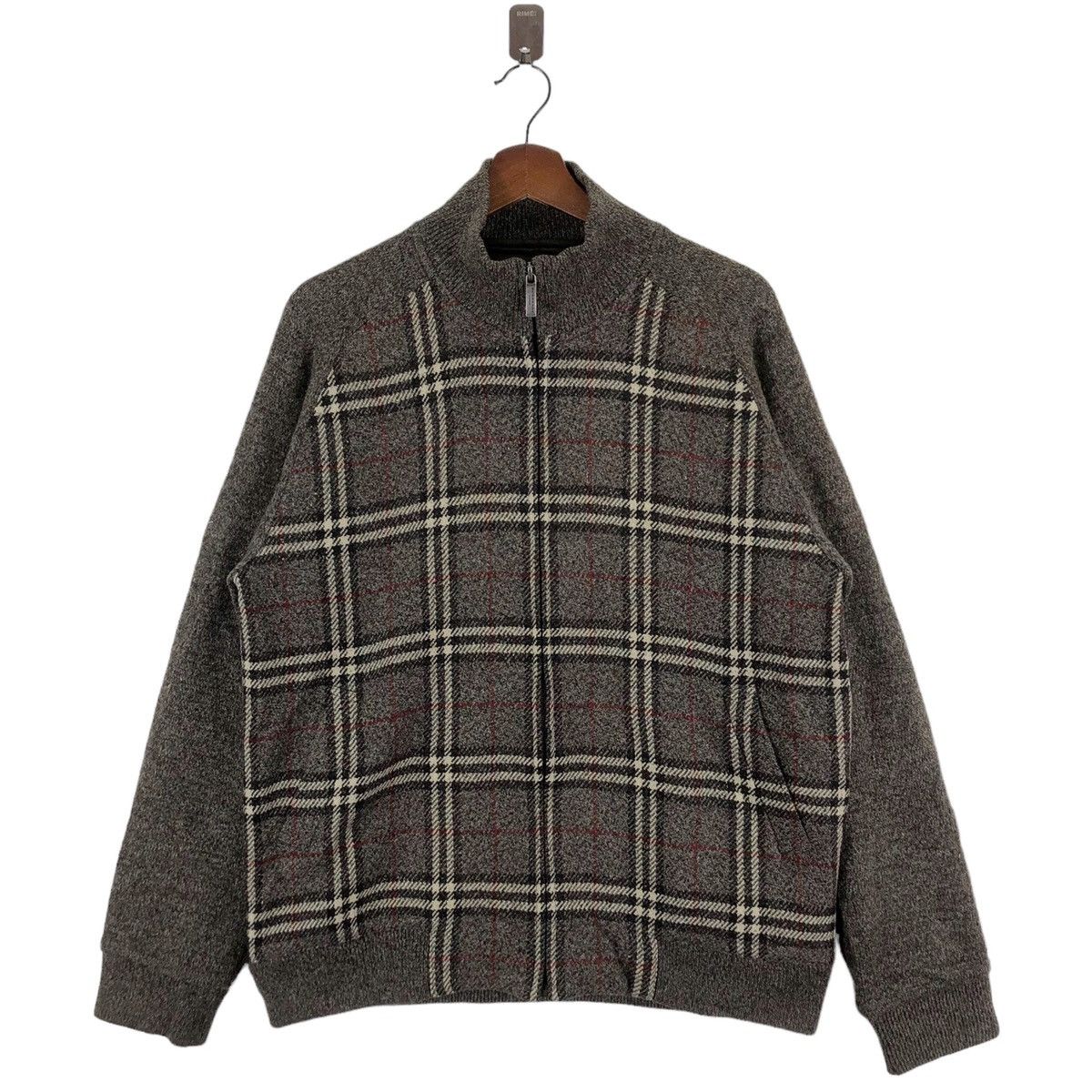 Burberry VINRAGE BURBERRY OF LONDON NOVA CHECK WOOL KNIT JACKET Size US L / EU 52-54 / 3 - 1 Thumbnail