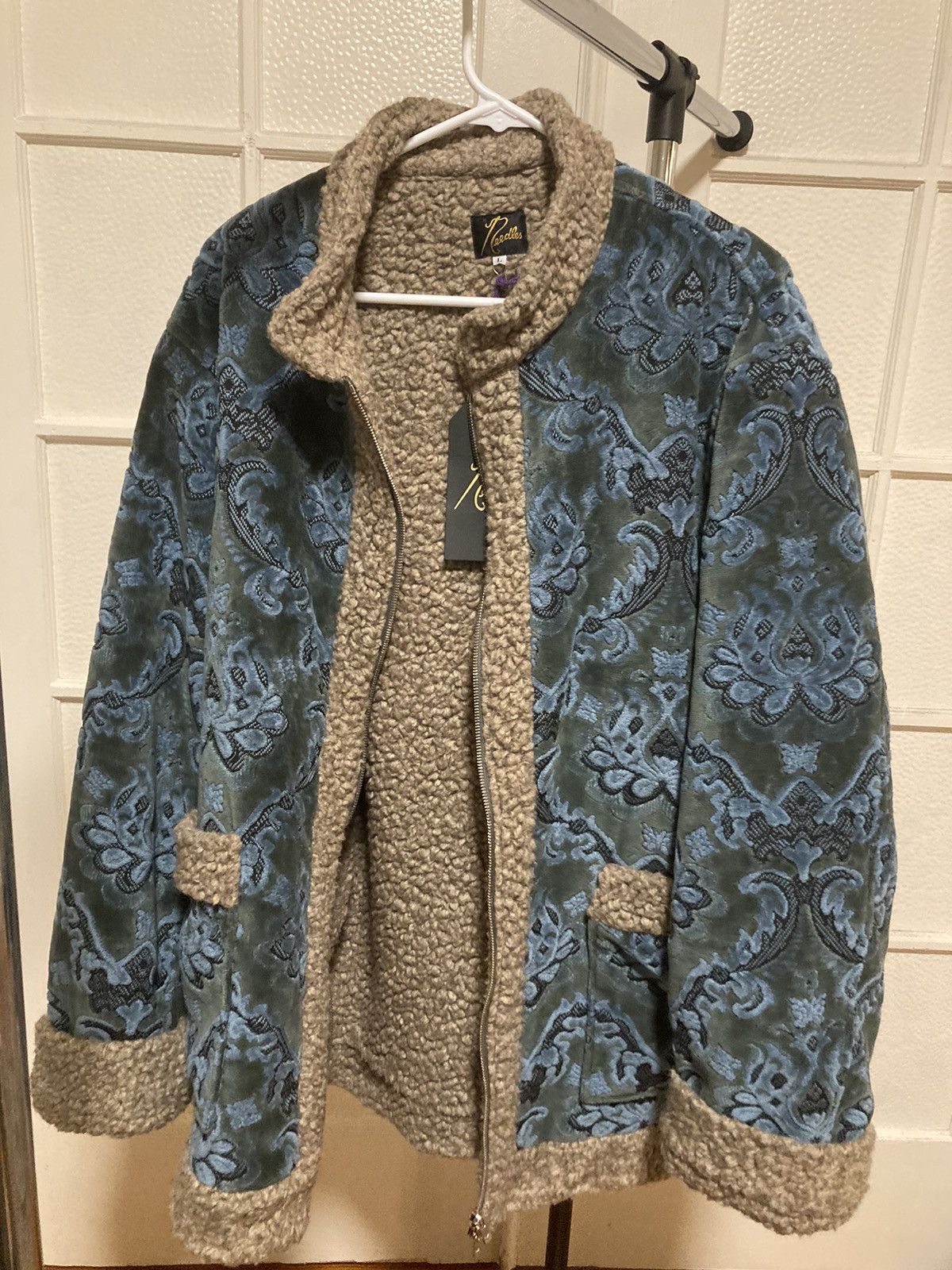 Needles DAMASK VELVET JQ. ZIPPED TIBETAN JACKET | Grailed