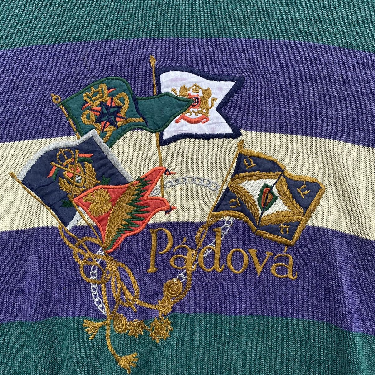 Japanese Brand Padova Embroidered Longsleeve Knitwear Size US L / EU 52-54 / 3 - 4 Thumbnail