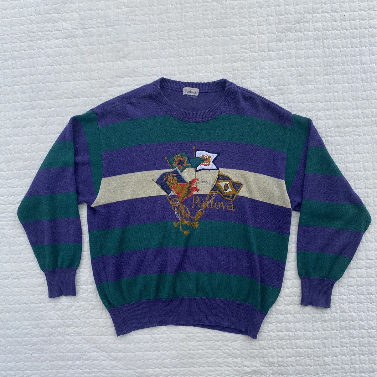 Japanese Brand Padova Embroidered Longsleeve Knitwear Size US L / EU 52-54 / 3 - 1 Thumbnail