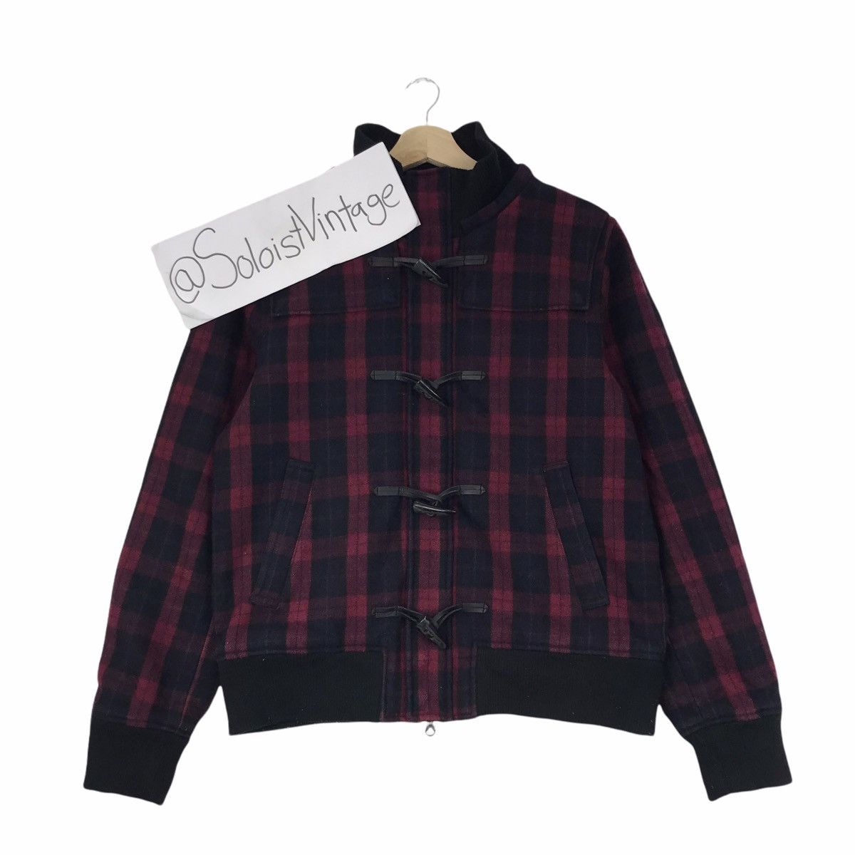 Japanese Brand RAGE BLUE Japanese Brand Tartan Check Duffle Coat Jacket Size US L / EU 52-54 / 3 - 1 Thumbnail