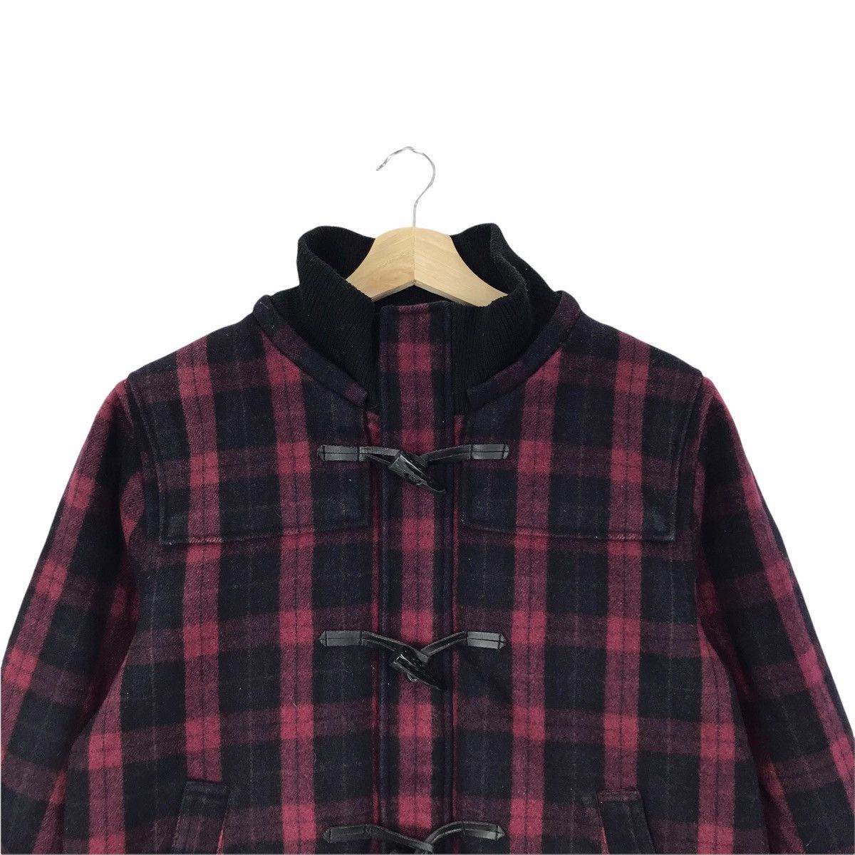 Japanese Brand RAGE BLUE Japanese Brand Tartan Check Duffle Coat Jacket Size US L / EU 52-54 / 3 - 3 Thumbnail