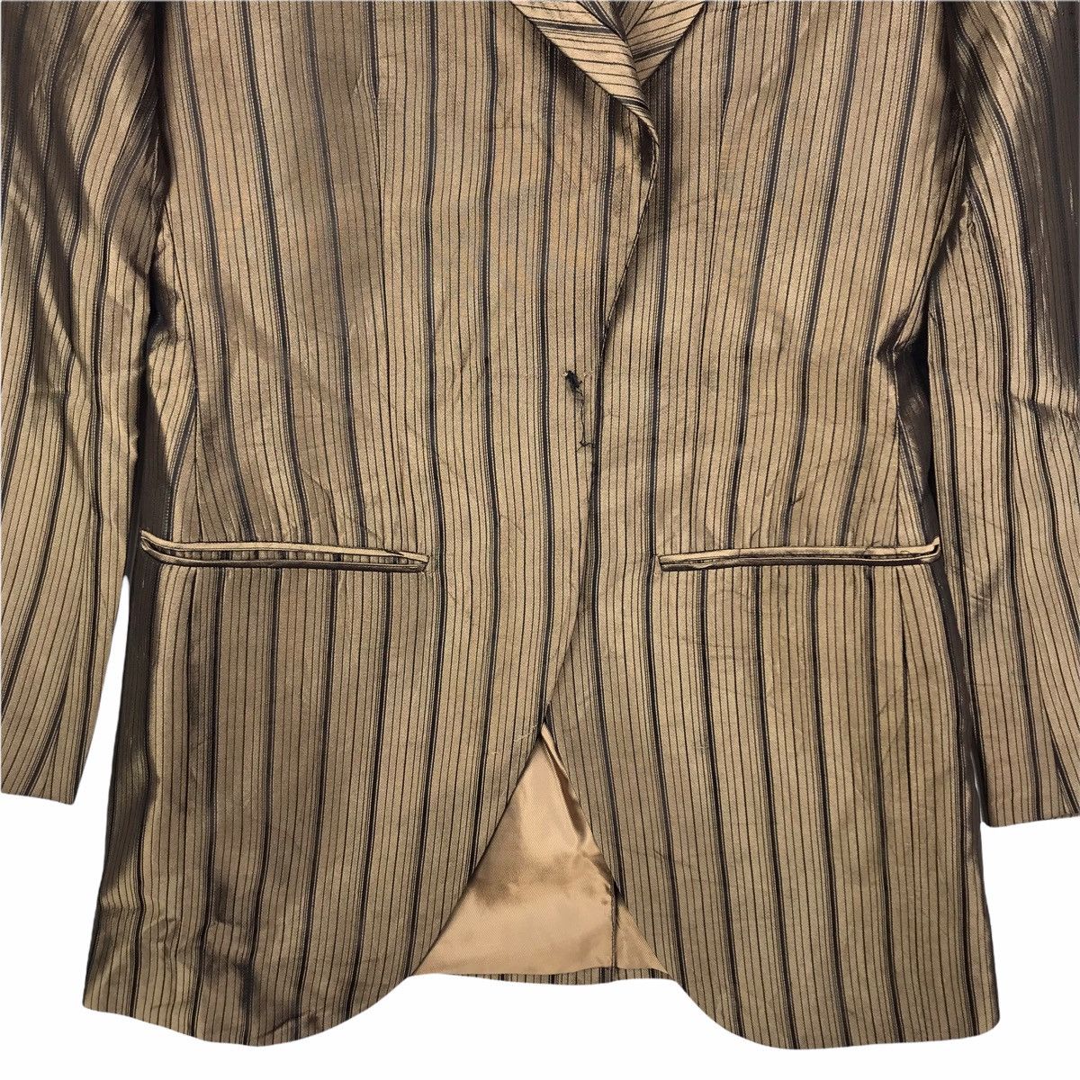 Alberto ALBERTO CARLOS ALBERTO Stripes Gold Blazer Coat Size US S / EU 44-46 / 1 - 5 Thumbnail