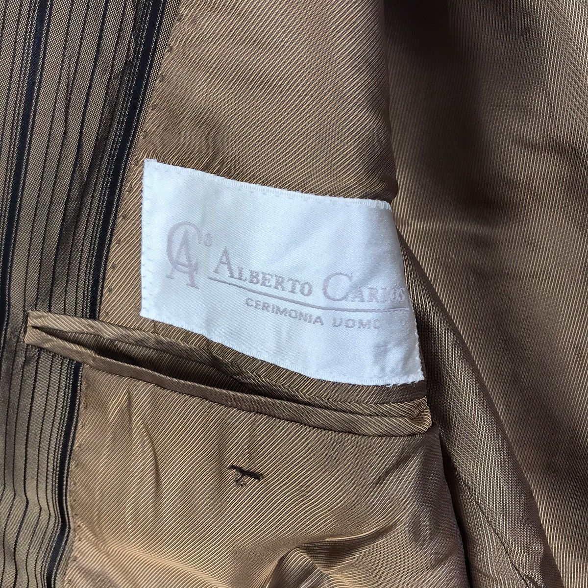 Alberto ALBERTO CARLOS ALBERTO Stripes Gold Blazer Coat Size US S / EU 44-46 / 1 - 4 Thumbnail