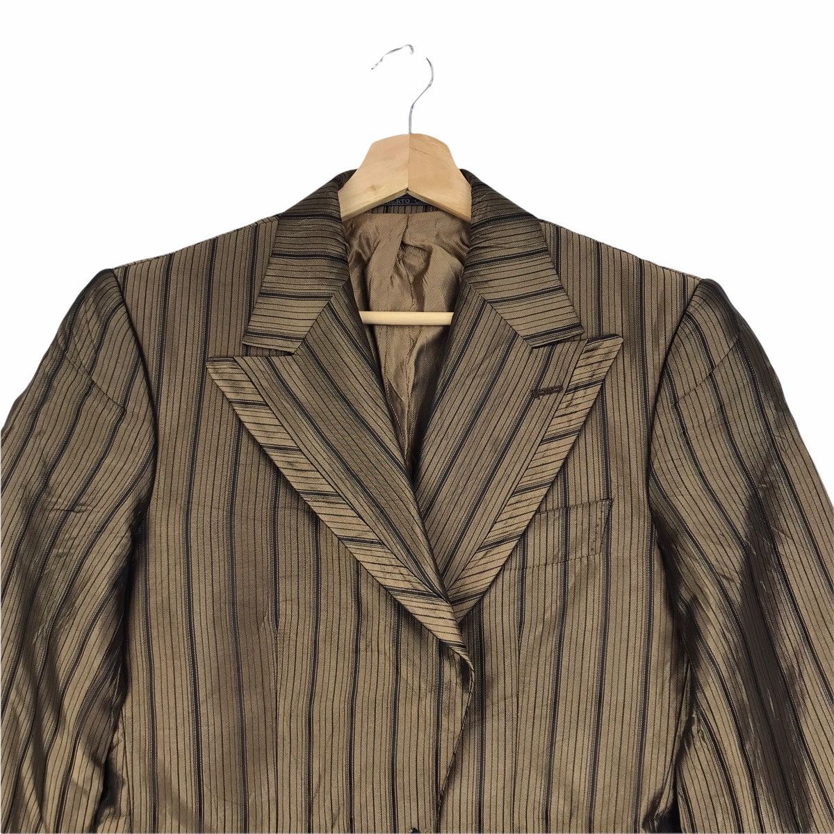 Alberto ALBERTO CARLOS ALBERTO Stripes Gold Blazer Coat Size US S / EU 44-46 / 1 - 3 Thumbnail