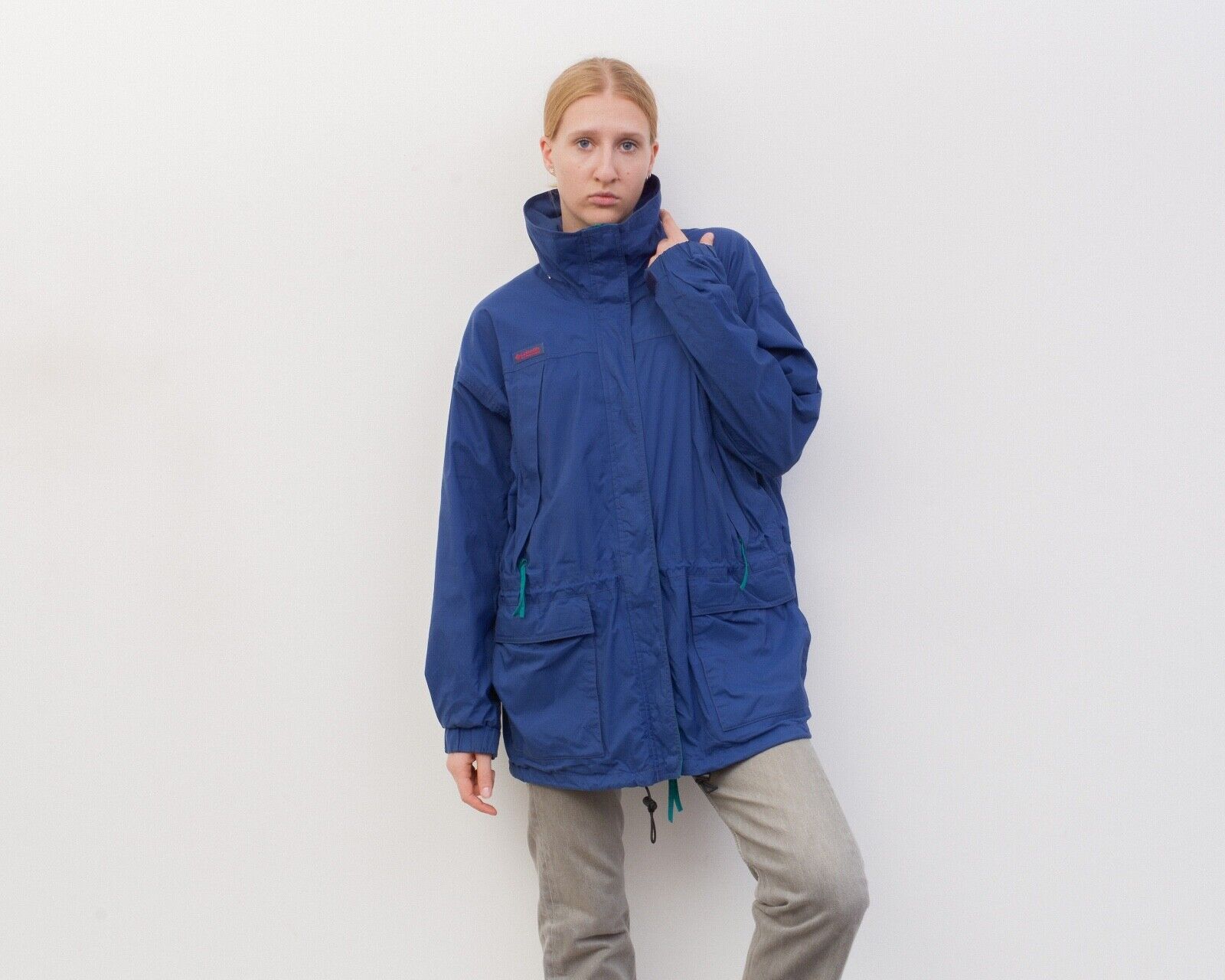 Columbia × Vintage XL Jacket Windbreaker 90s Sportswear Blue Green Coat Size XL / US 12-14 / IT 48-50 - 3 Thumbnail