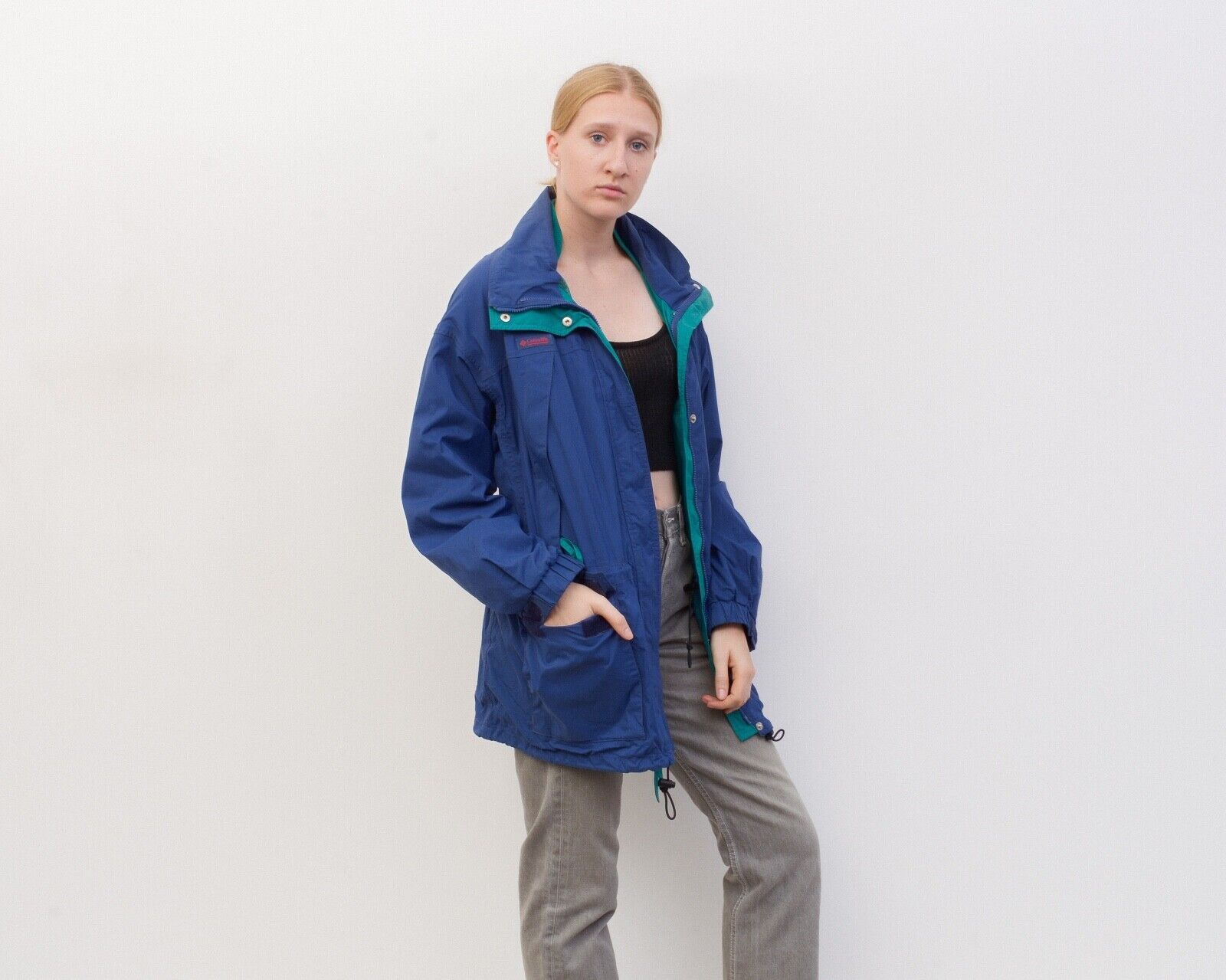 Columbia × Vintage XL Jacket Windbreaker 90s Sportswear Blue Green Coat Size XL / US 12-14 / IT 48-50 - 1 Thumbnail