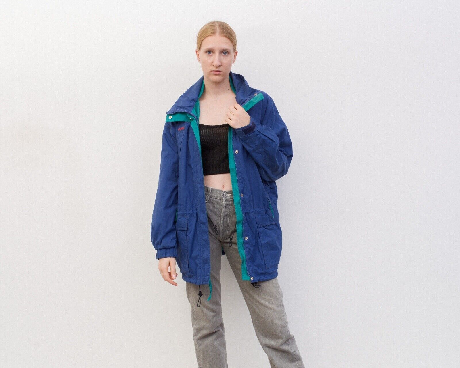 Columbia × Vintage XL Jacket Windbreaker 90s Sportswear Blue Green Coat Size XL / US 12-14 / IT 48-50 - 5 Thumbnail