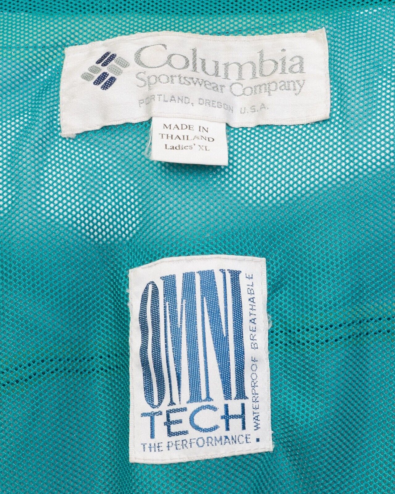 Columbia × Vintage XL Jacket Windbreaker 90s Sportswear Blue Green Coat Size XL / US 12-14 / IT 48-50 - 9 Thumbnail