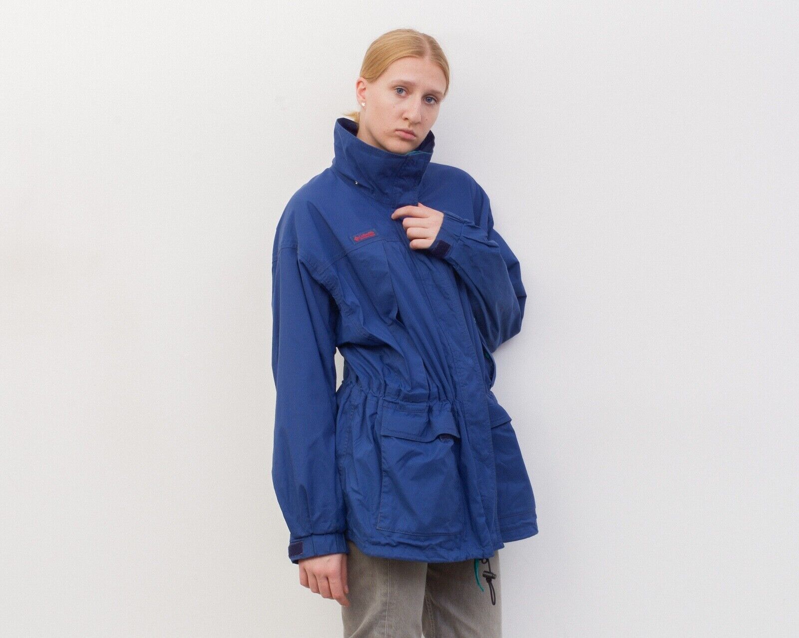 Columbia × Vintage XL Jacket Windbreaker 90s Sportswear Blue Green Coat Size XL / US 12-14 / IT 48-50 - 4 Thumbnail