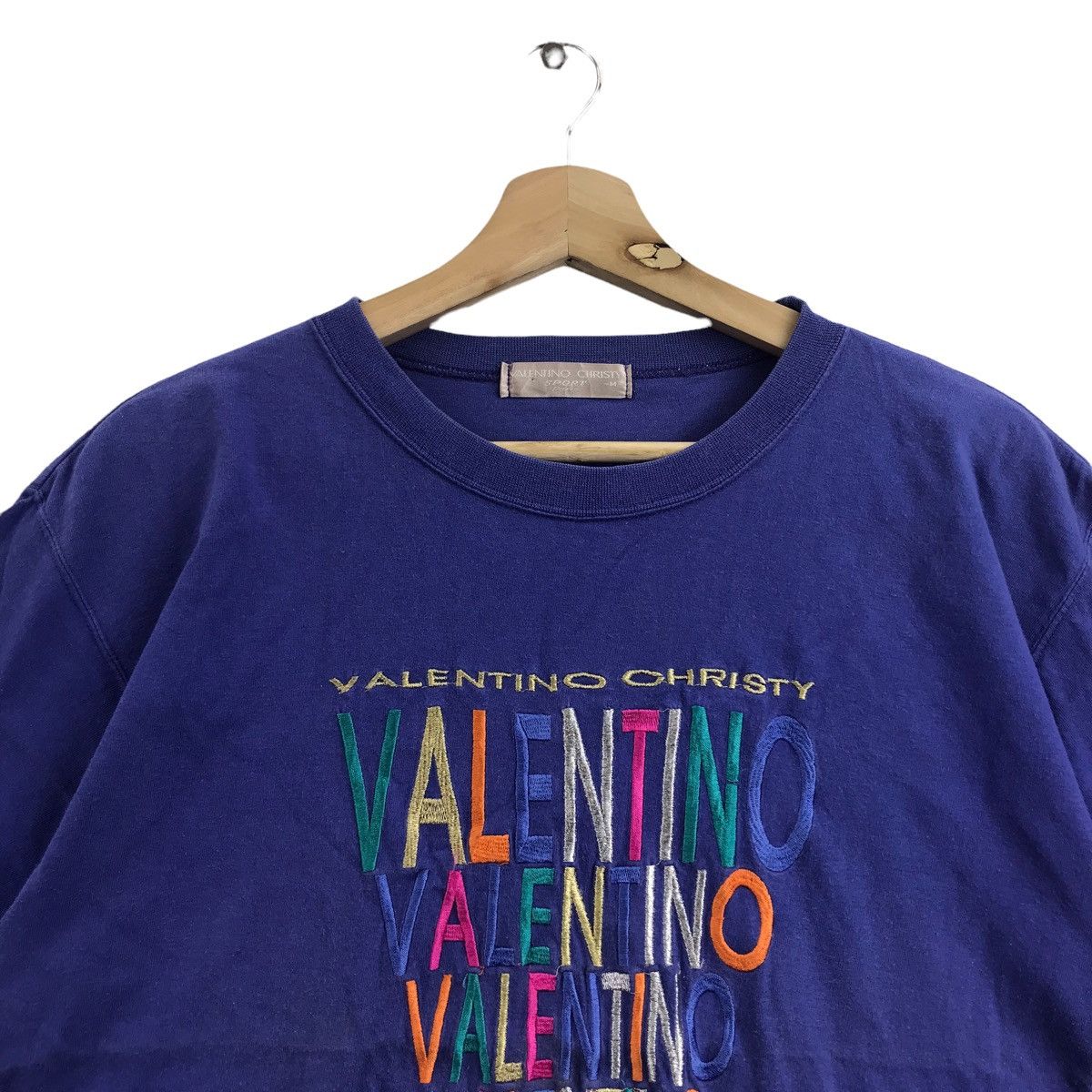 VALENTINO CHRISTY PARIS Sport Embroidered Multi Color TShirt