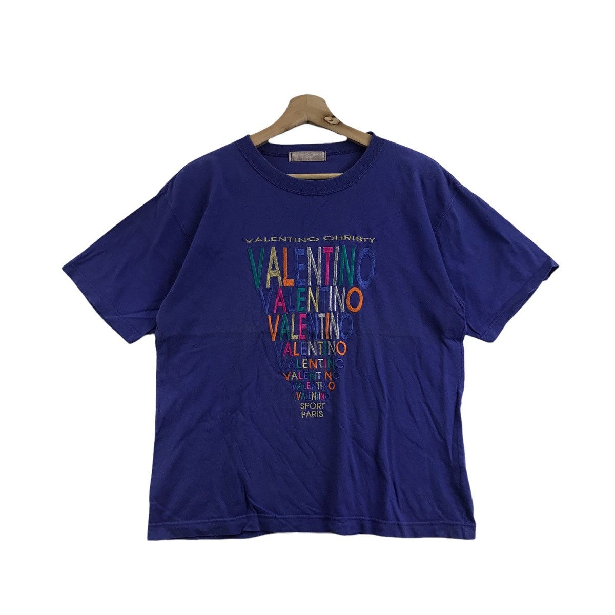 VALENTINO CHRISTY PARIS Sport Embroidered Multi Color TShirt