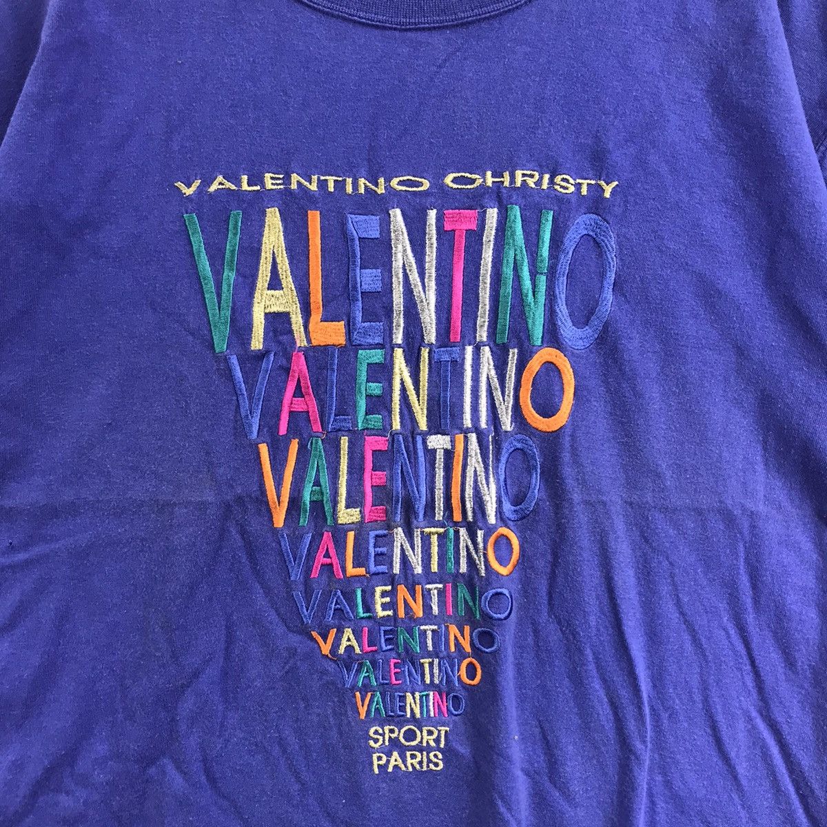 VALENTINO CHRISTY PARIS Sport Embroidered Multi Color TShirt