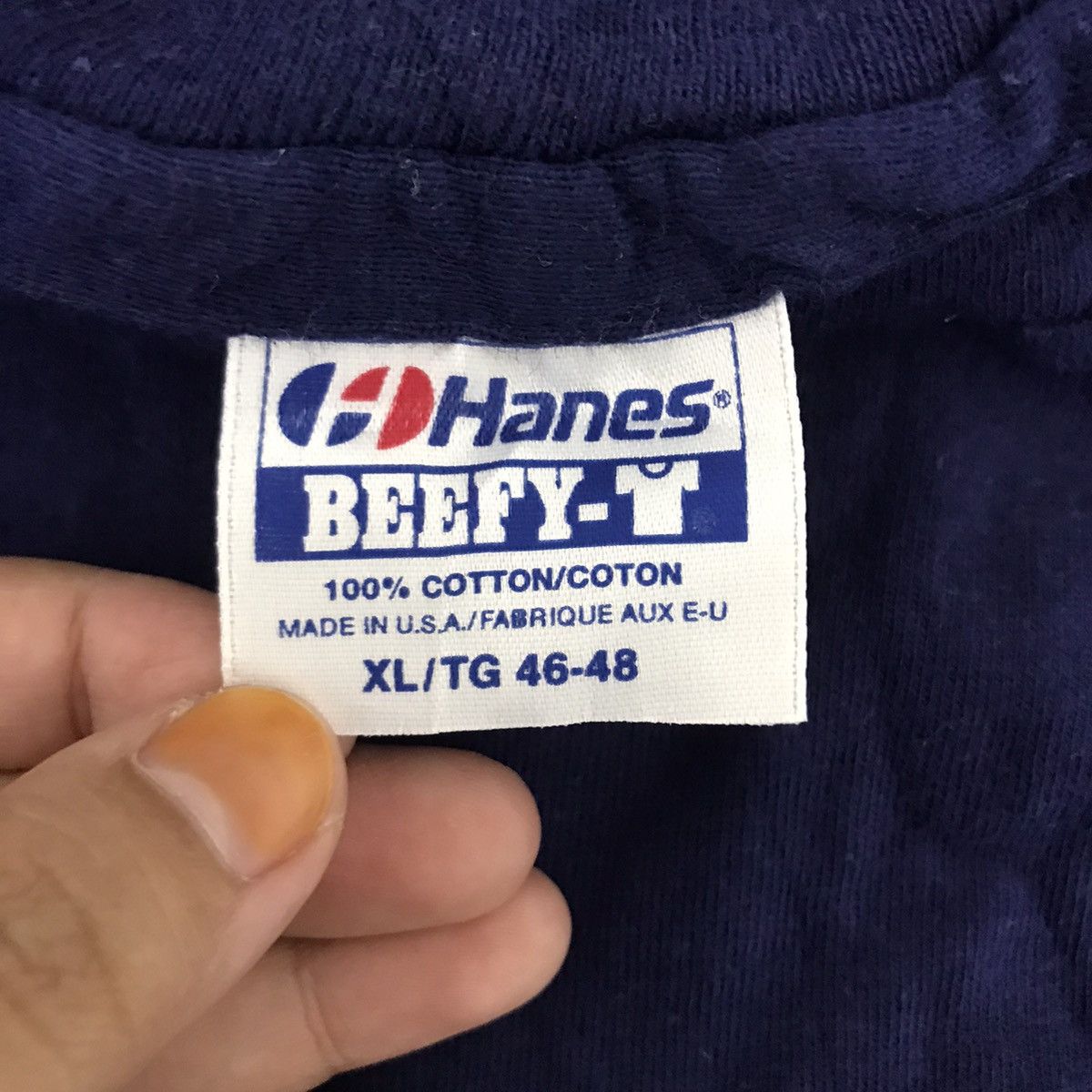 Vintage Vintage WACHOVIA BANK USA Hanes Blue T Shirt Size US XL / EU 56 / 4 - 4 Thumbnail