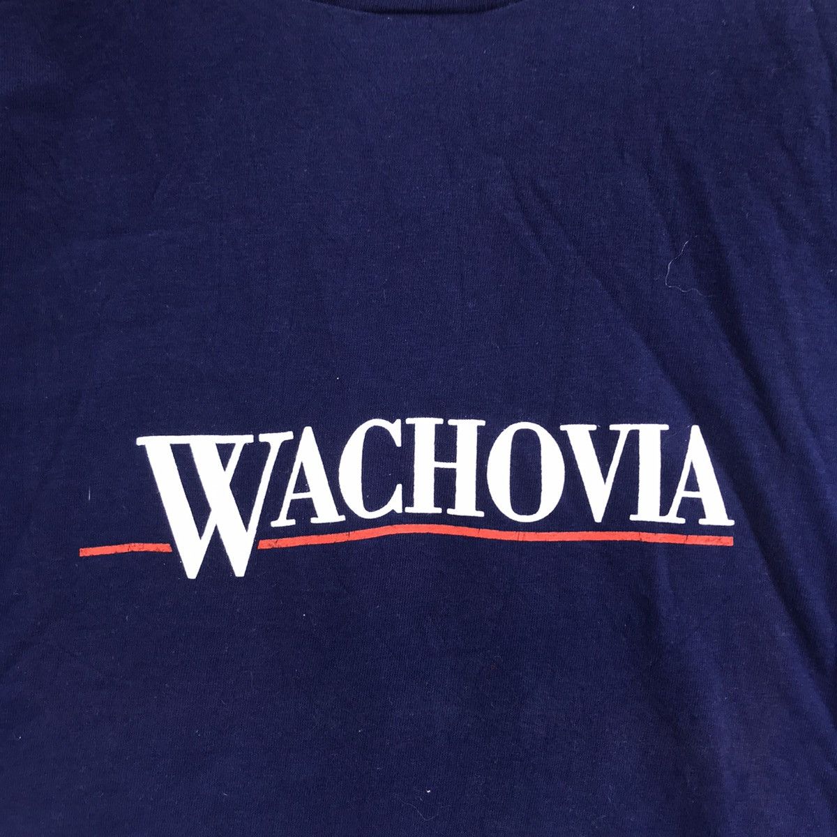 Vintage Vintage WACHOVIA BANK USA Hanes Blue T Shirt Size US XL / EU 56 / 4 - 3 Thumbnail