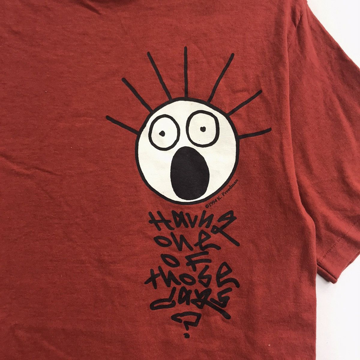 Levi's Vintage 94 LEVIS x SCARED GUYS Usa K. Freedman Red T Shirt Size US M / EU 48-50 / 2 - 3 Thumbnail