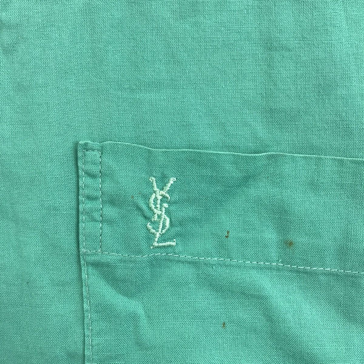 Yves Saint Laurent YVES SAINT LAURENT Ysl Pour Homme Embroidered Green Shirt Size US M / EU 48-50 / 2 - 3 Thumbnail