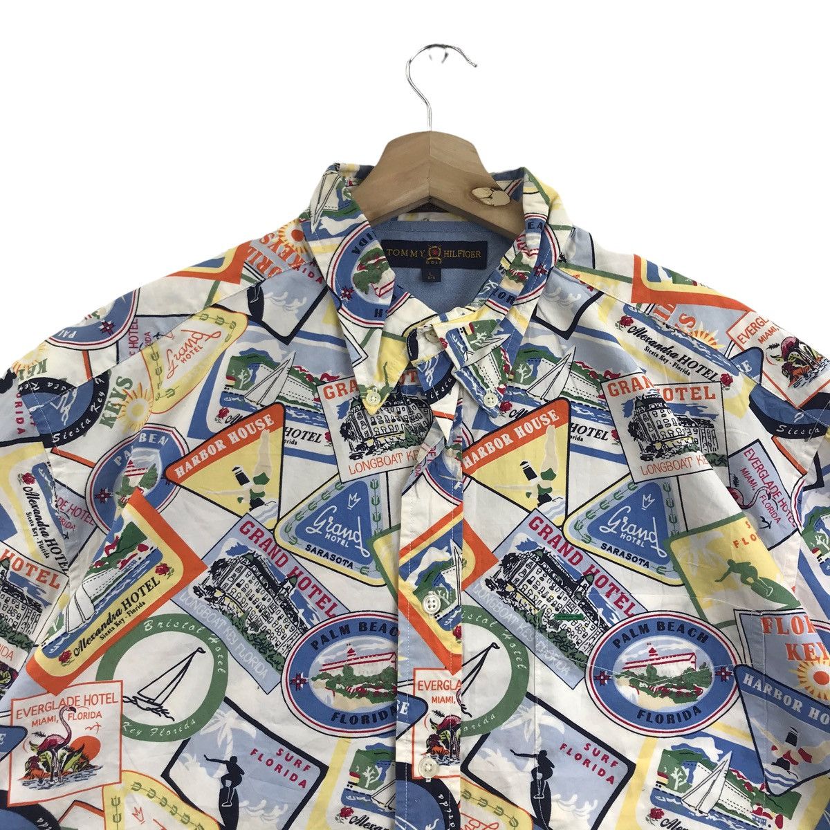 Tommy Hilfiger Vintage TOMMY HILFIGER GOLFSailing SurfHawaii OverprintShirt Size US L / EU 52-54 / 3 - 2 Thumbnail