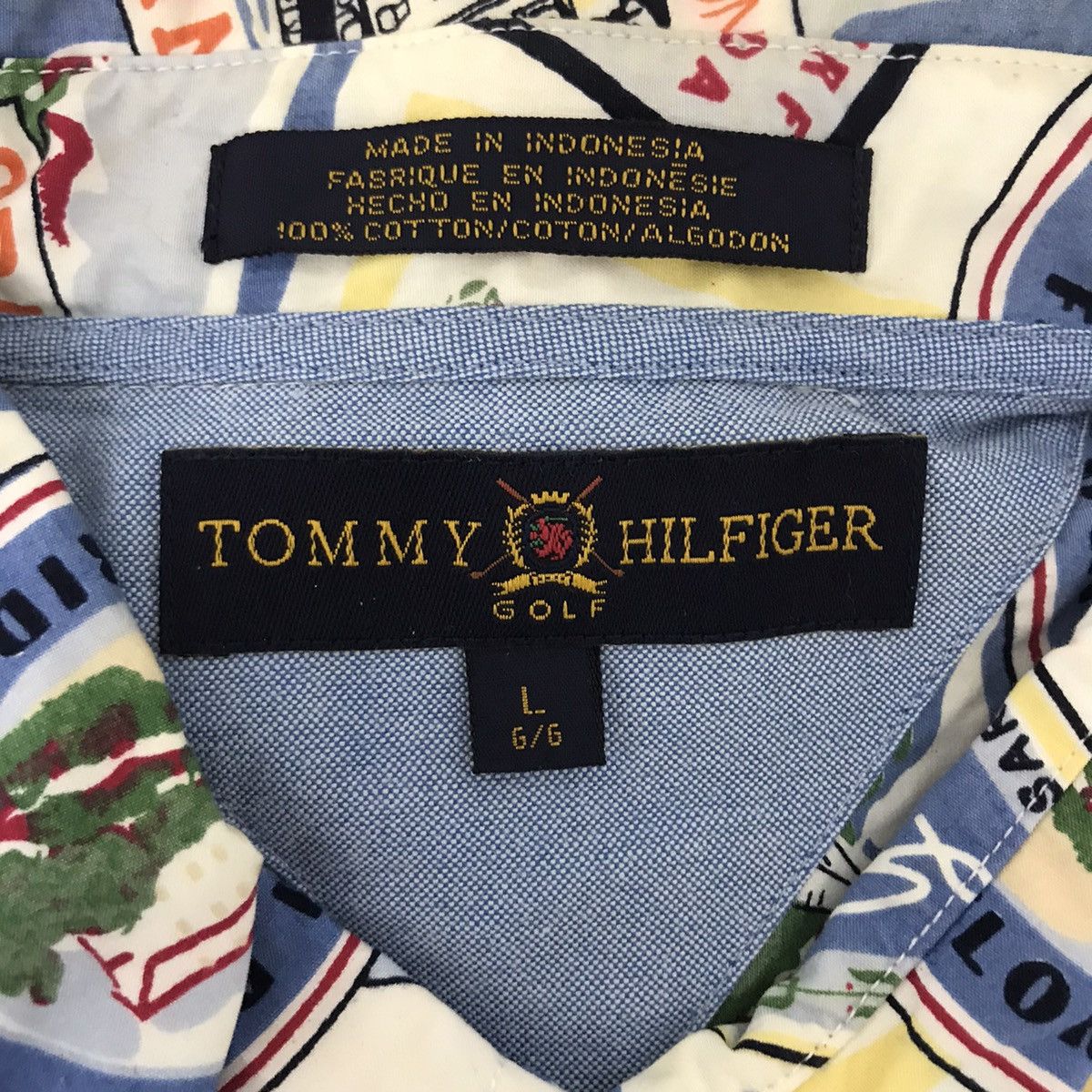 Tommy Hilfiger Vintage TOMMY HILFIGER GOLFSailing SurfHawaii OverprintShirt Size US L / EU 52-54 / 3 - 4 Thumbnail