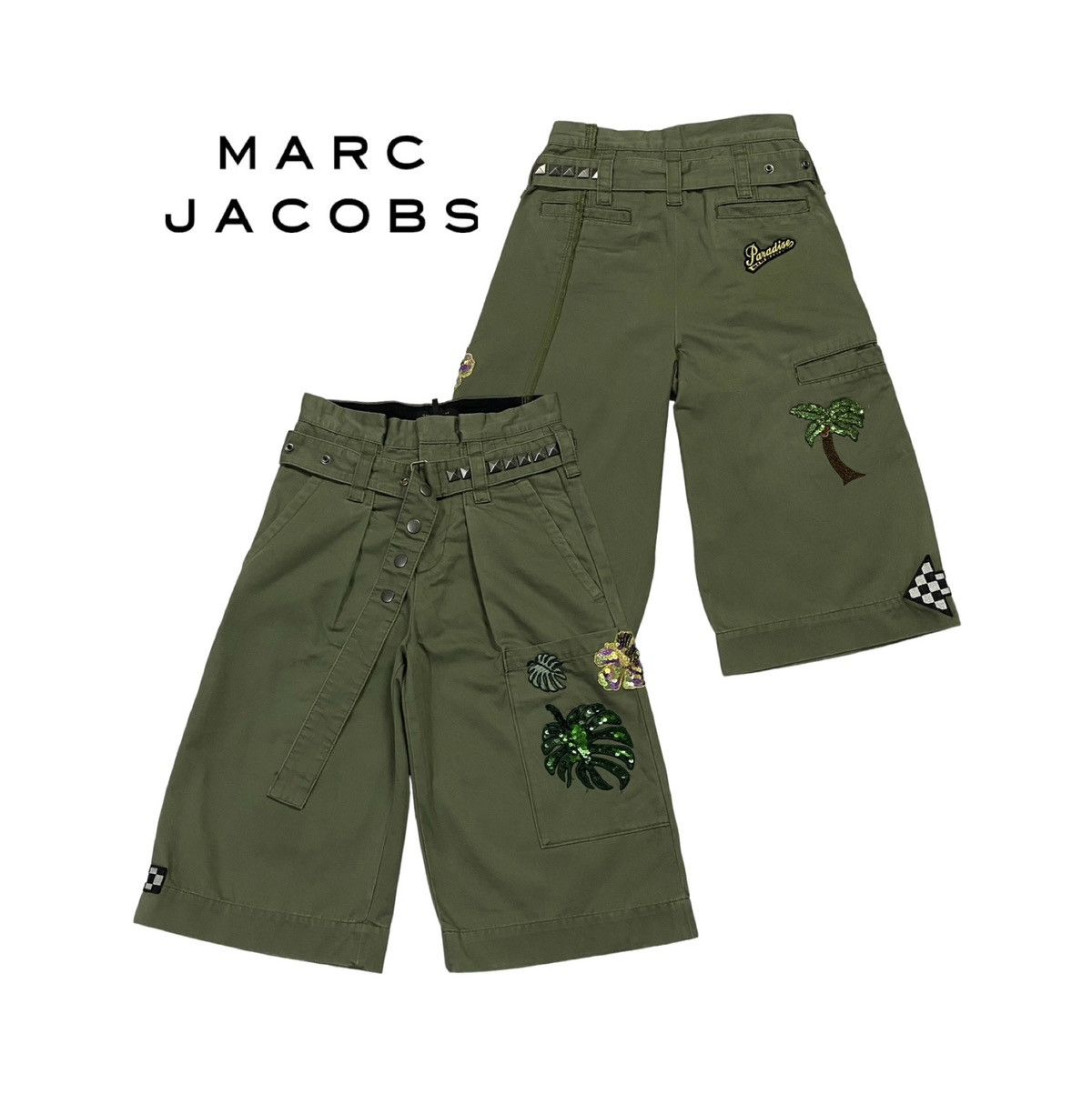Jacobs By Marc Jacobs × Japanese Brand × Marc Jacobs Marc Jacobs Cargo Patchwork Cropped Pants Size 28" / US 6 / IT 42 - 1 Thumbnail
