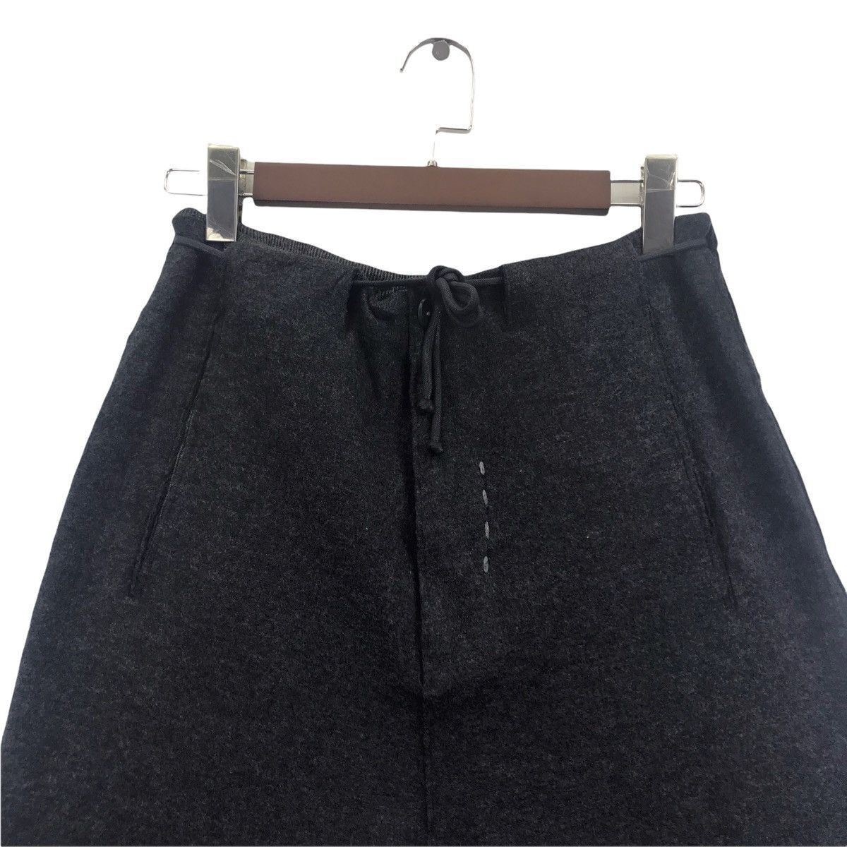Transit Uomo TRANSIT UOMO Italy Drop Crotch Black Wool Strings Waistband Size US 28 / EU 44 - 2 Thumbnail