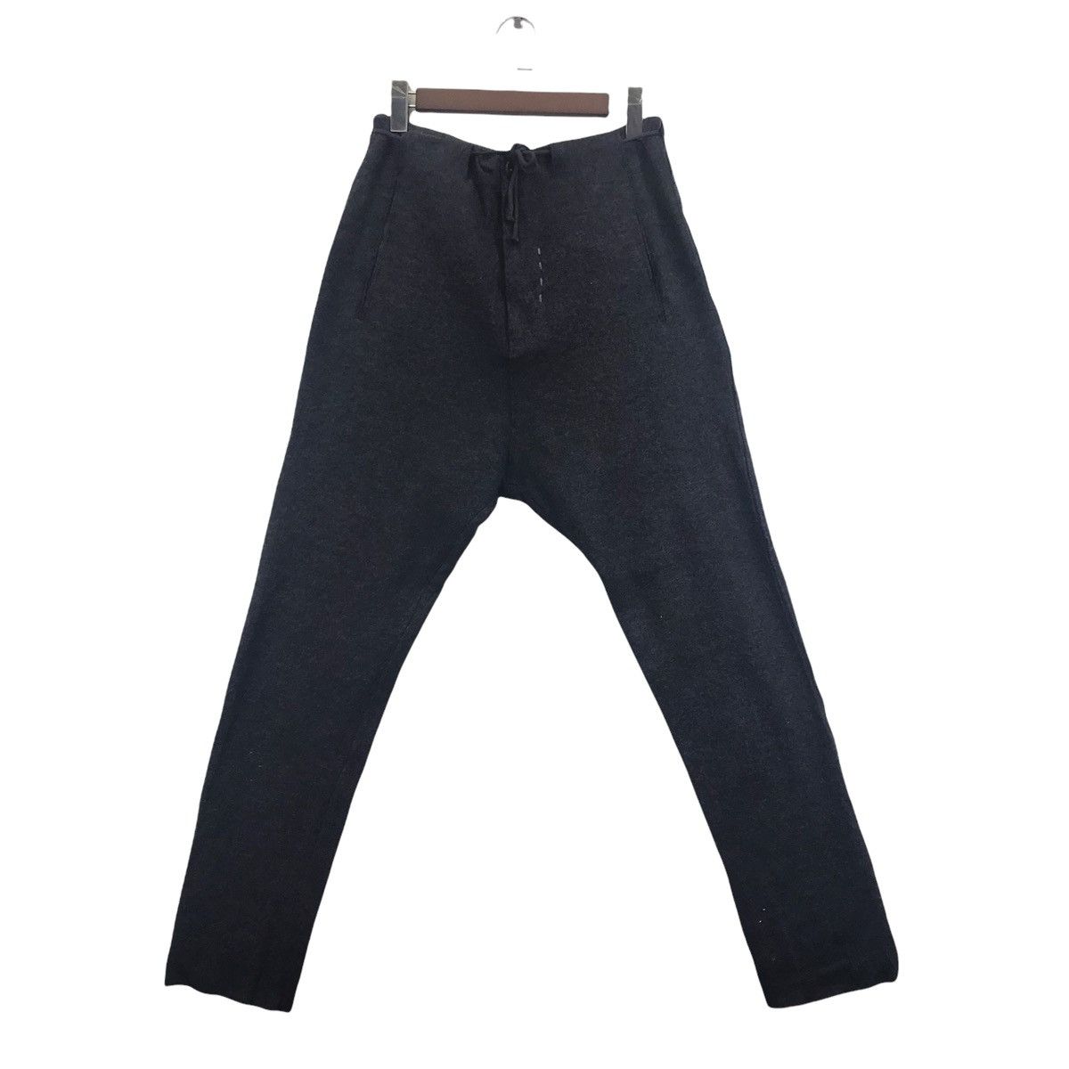 Transit Uomo TRANSIT UOMO Italy Drop Crotch Black Wool Strings Waistband Size US 28 / EU 44 - 1 Thumbnail