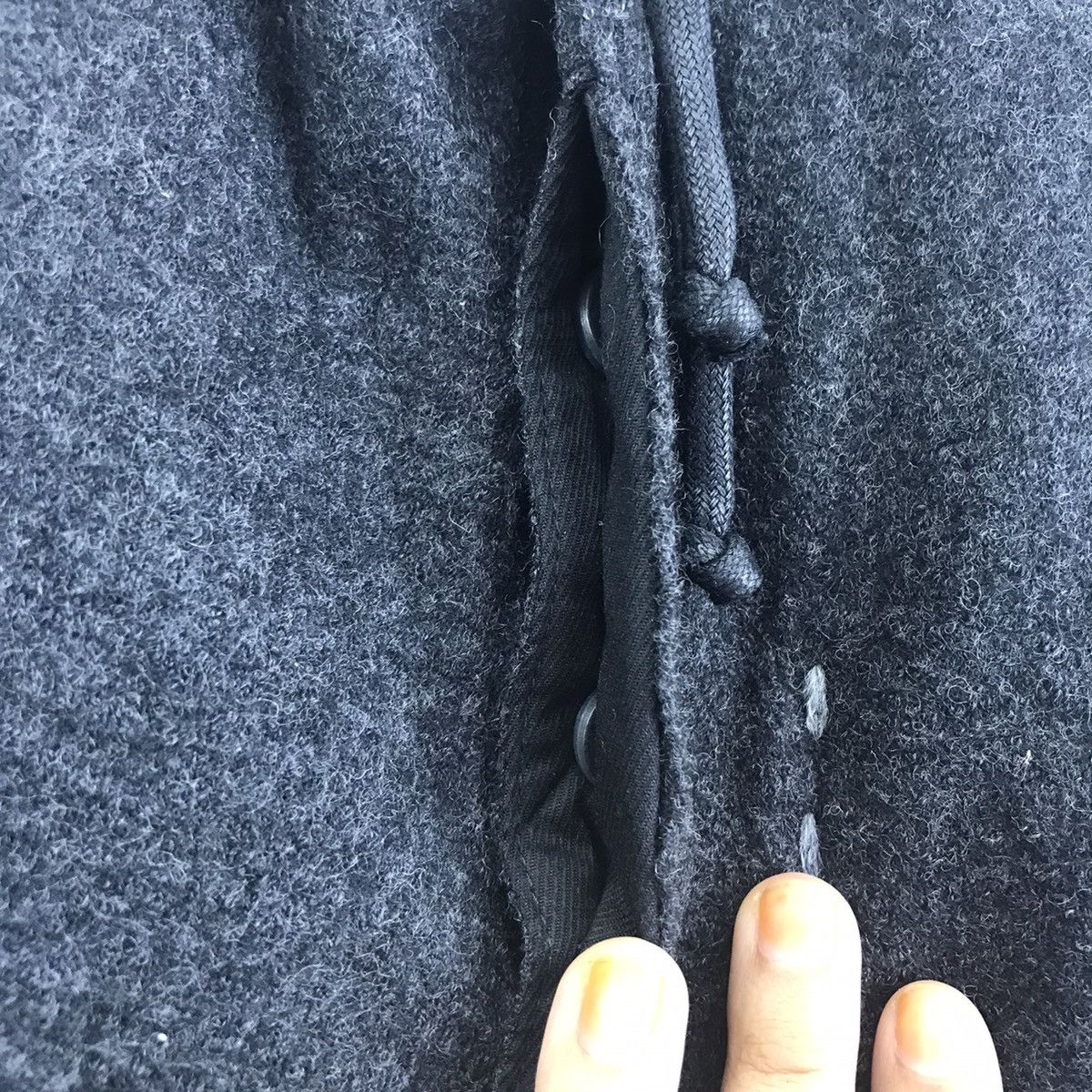 Transit Uomo TRANSIT UOMO Italy Drop Crotch Black Wool Strings Waistband Size US 28 / EU 44 - 3 Thumbnail