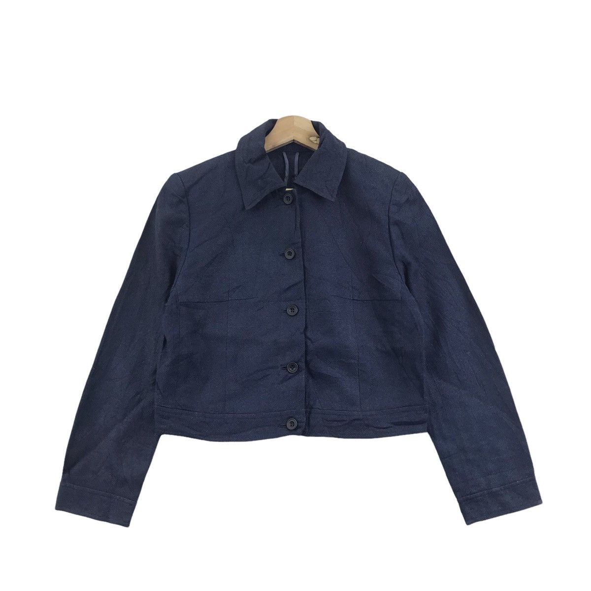 Trussardi TRUSSARDI Italian Brand Blue Crop Top Blazer Coat Jacket Size US S / EU 44-46 / 1 - 1 Thumbnail