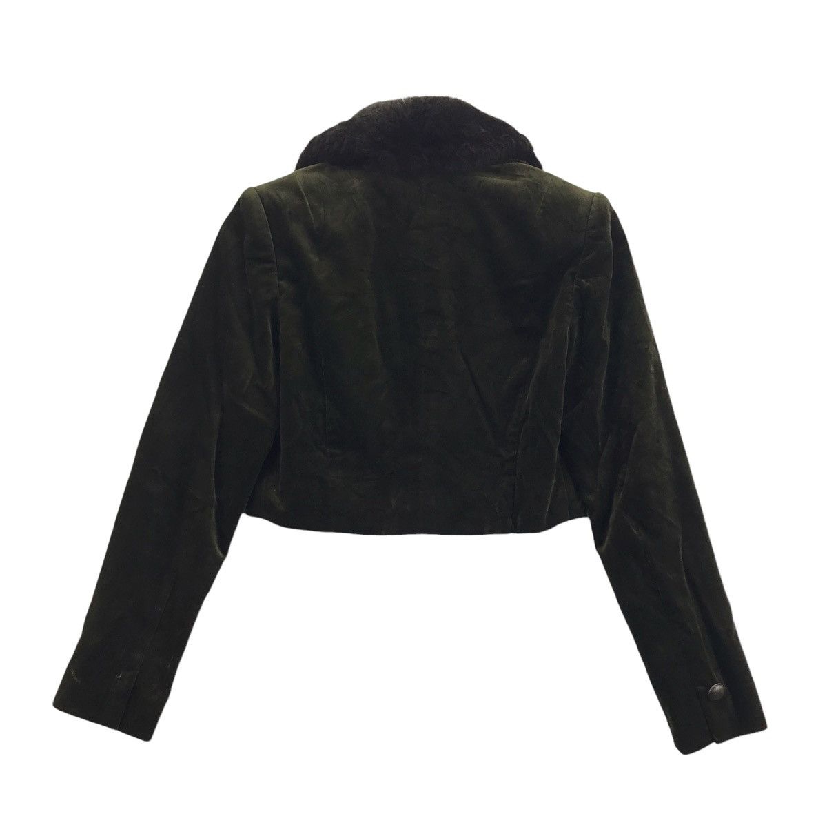 Japanese Brand MISS ASHIDA Tokyo Paris Japanese Brand Green Fur Wool Coat Size US XS / EU 42 / 0 - 8 Thumbnail