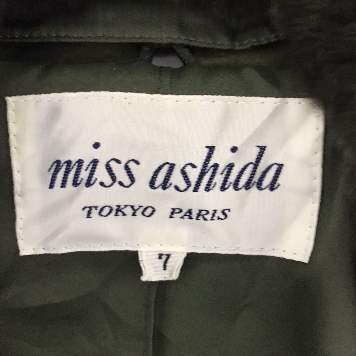 Japanese Brand MISS ASHIDA Tokyo Paris Japanese Brand Green Fur Wool Coat Size US XS / EU 42 / 0 - 4 Thumbnail